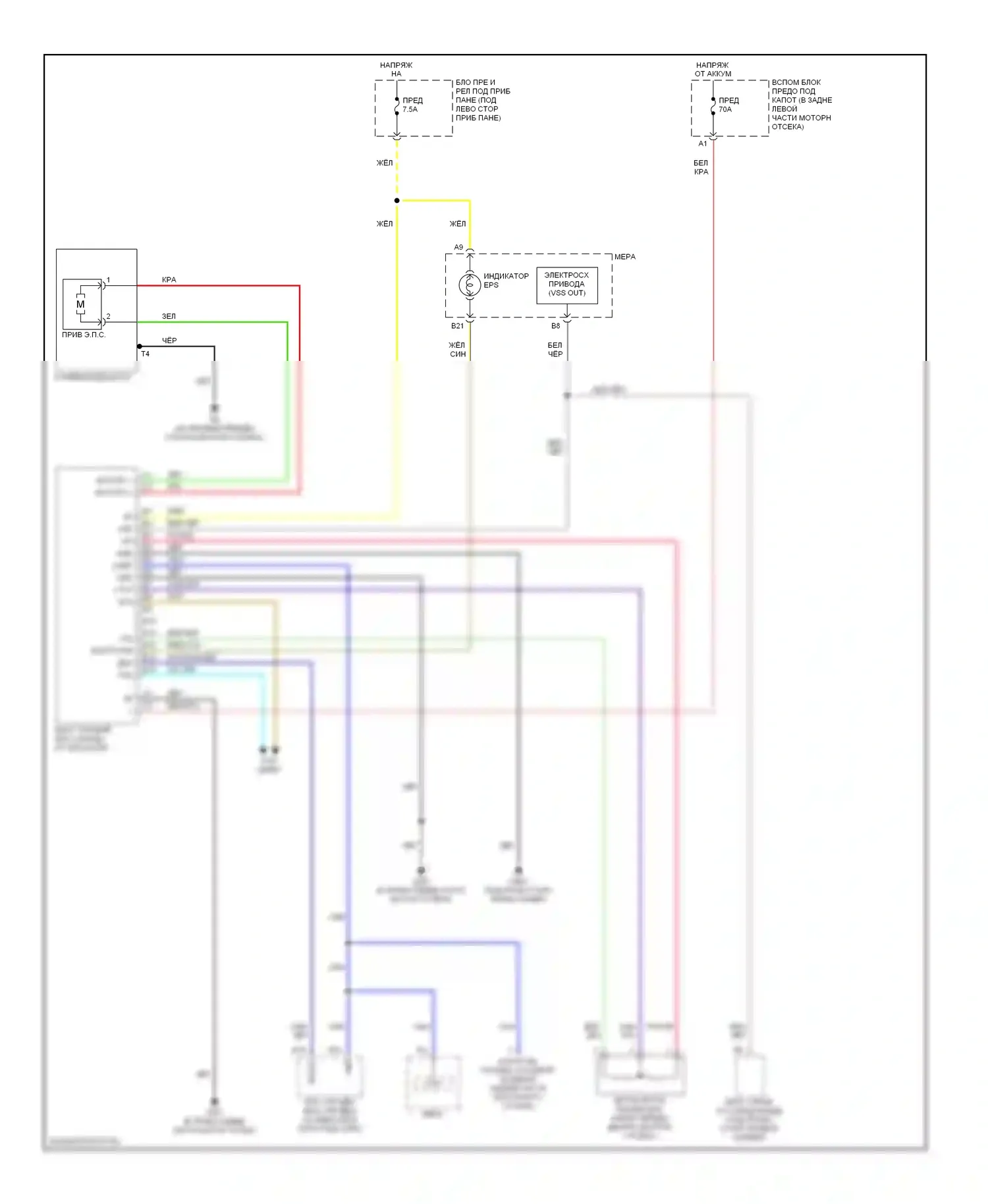 S2000 Honda I (2004-2009): Электросхема электроусилителя руля 