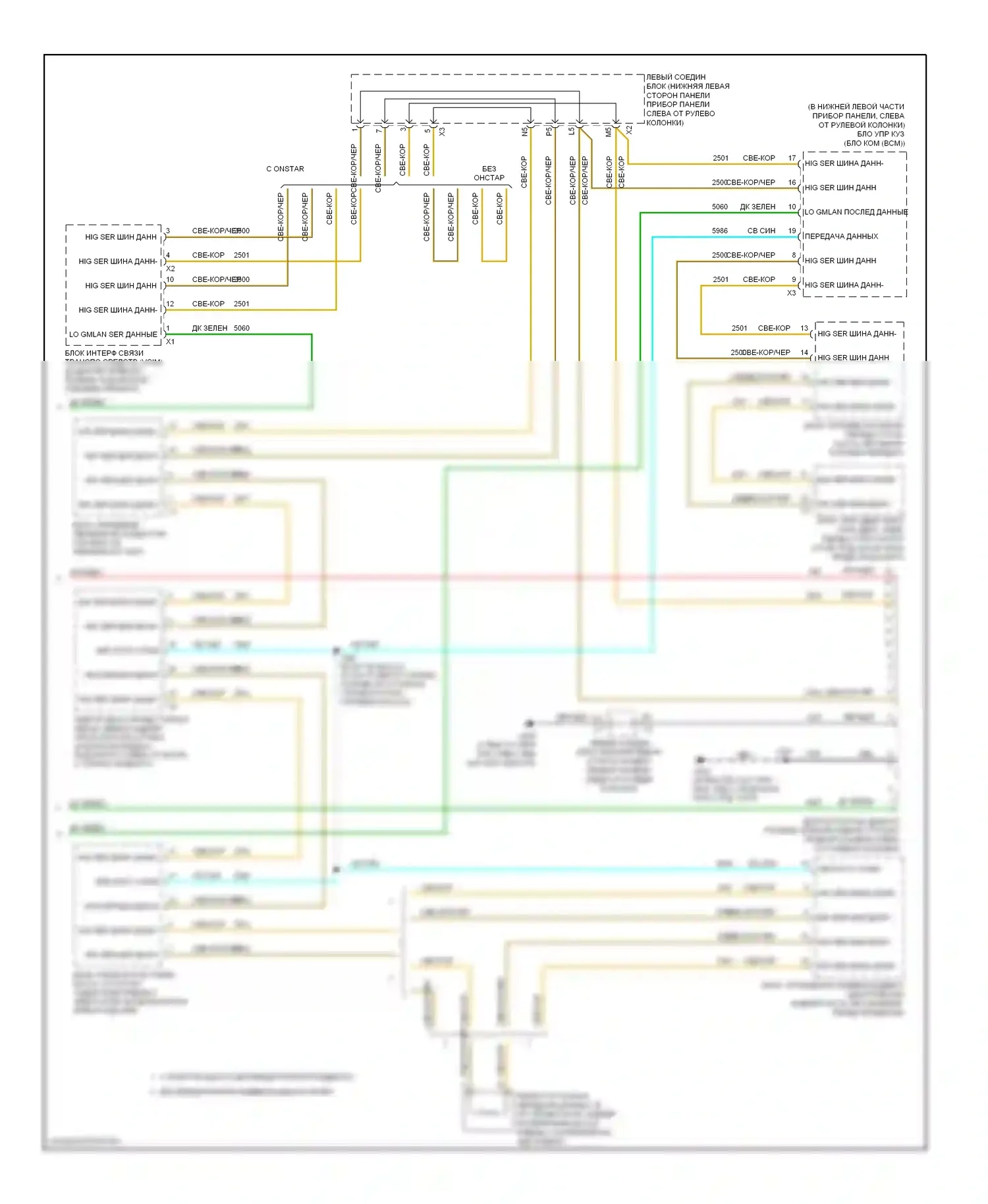 H2 Hummer I рестайлинг (2007-2009): Can шина электросхема (2 из 2) 