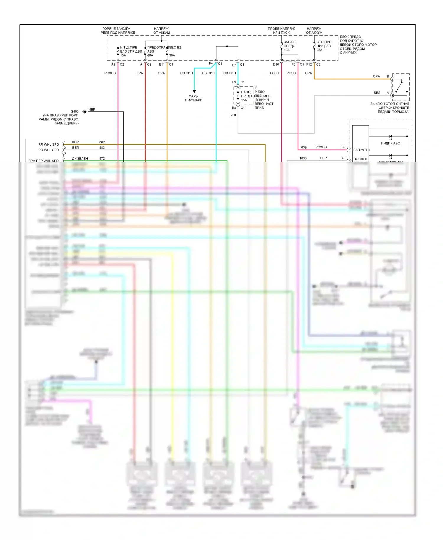 H2 Hummer I (2002-2007): Антиблокировочная система abs электросхема 