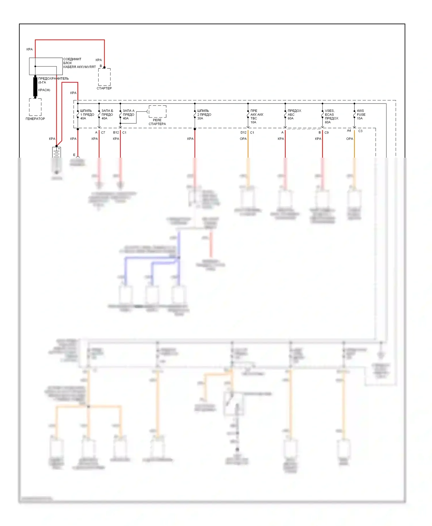 H2 Hummer I (2002-2007): Электросхема блока предохранителей реле (1 из 6) 