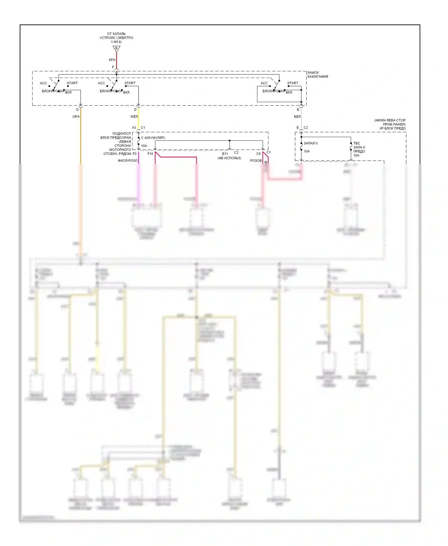 H2 Hummer I (2002-2007): Электросхема блока предохранителей реле (5 из 6) 