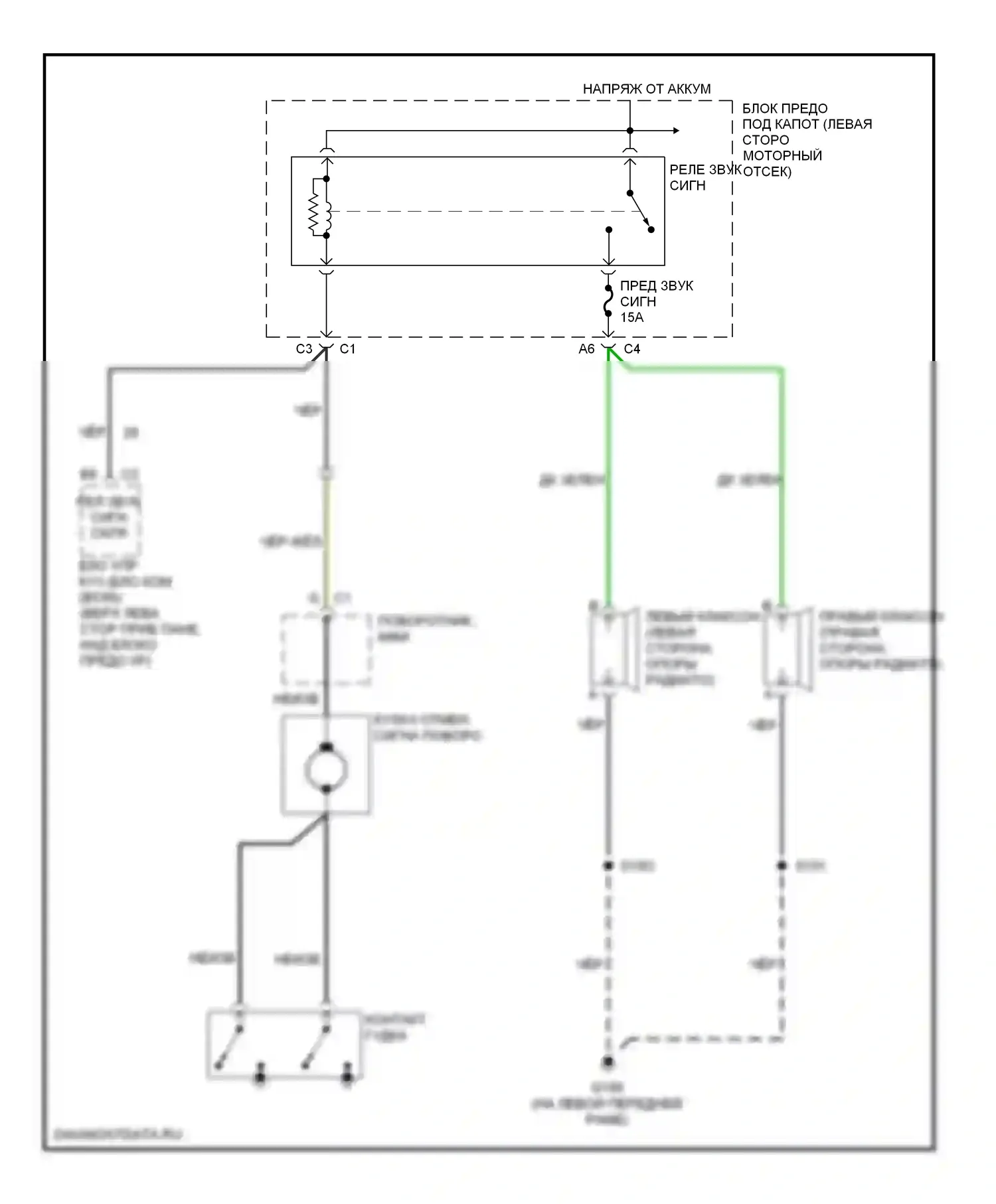 H2 Hummer I (2002-2007): Электросхема клаксона 