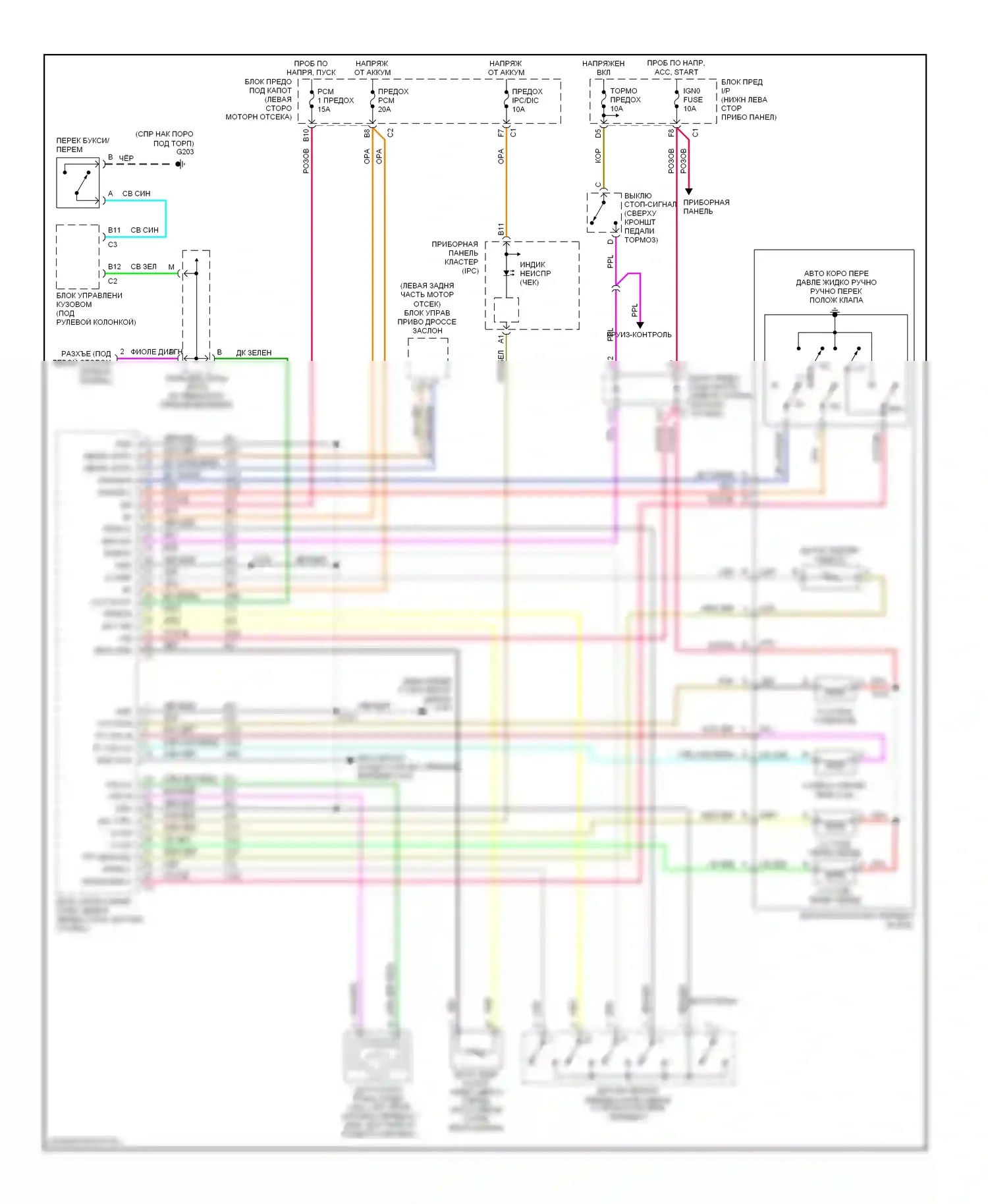H2 Hummer I (2002-2007): Электросхема автоматической коробки передач 