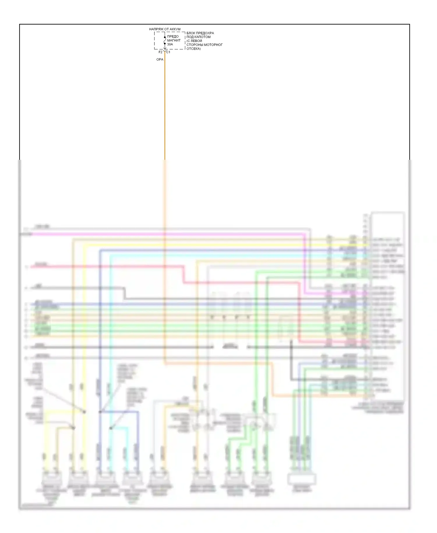 H2 Hummer I (2002-2007): Электросхема магнитолы (2 из 2) 