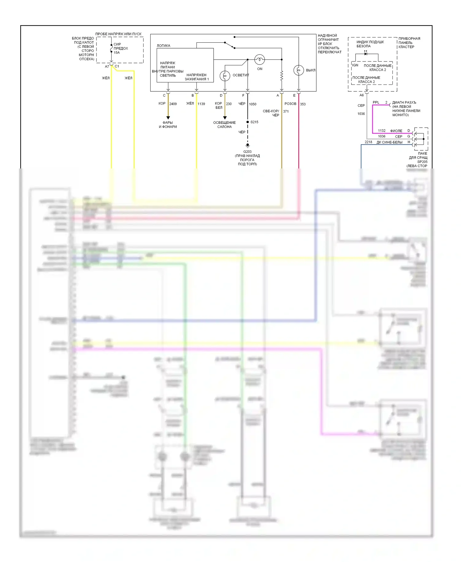H2 Hummer I (2002-2007): Электросхема подушек безопасности 