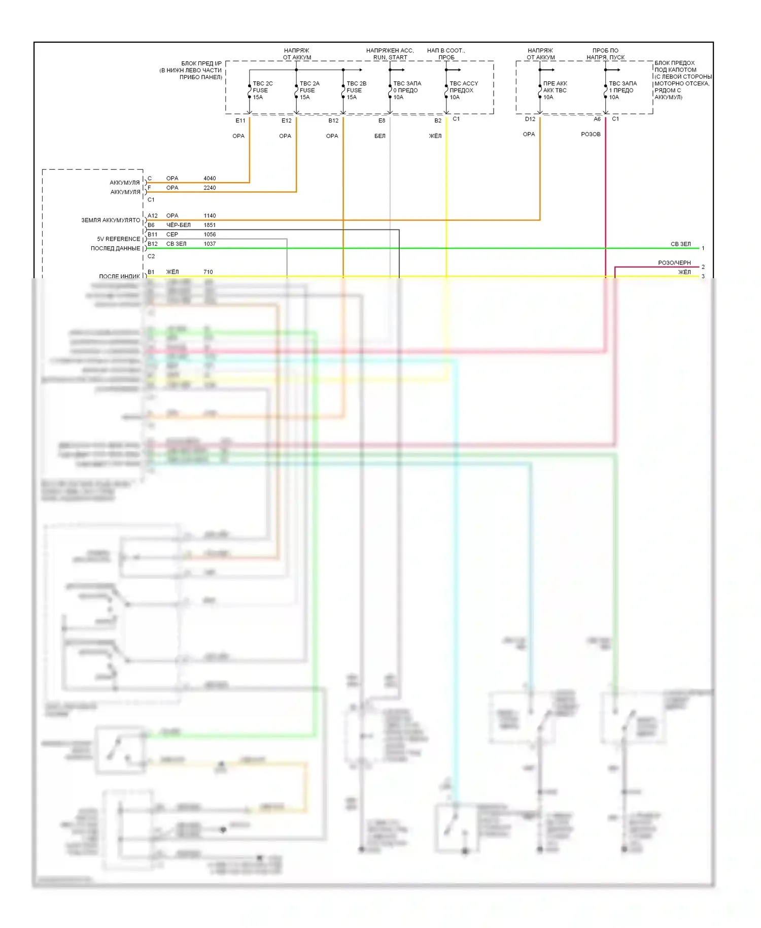H2 Hummer I (2002-2007): Электросхема помощников водителя (1 из 2) 