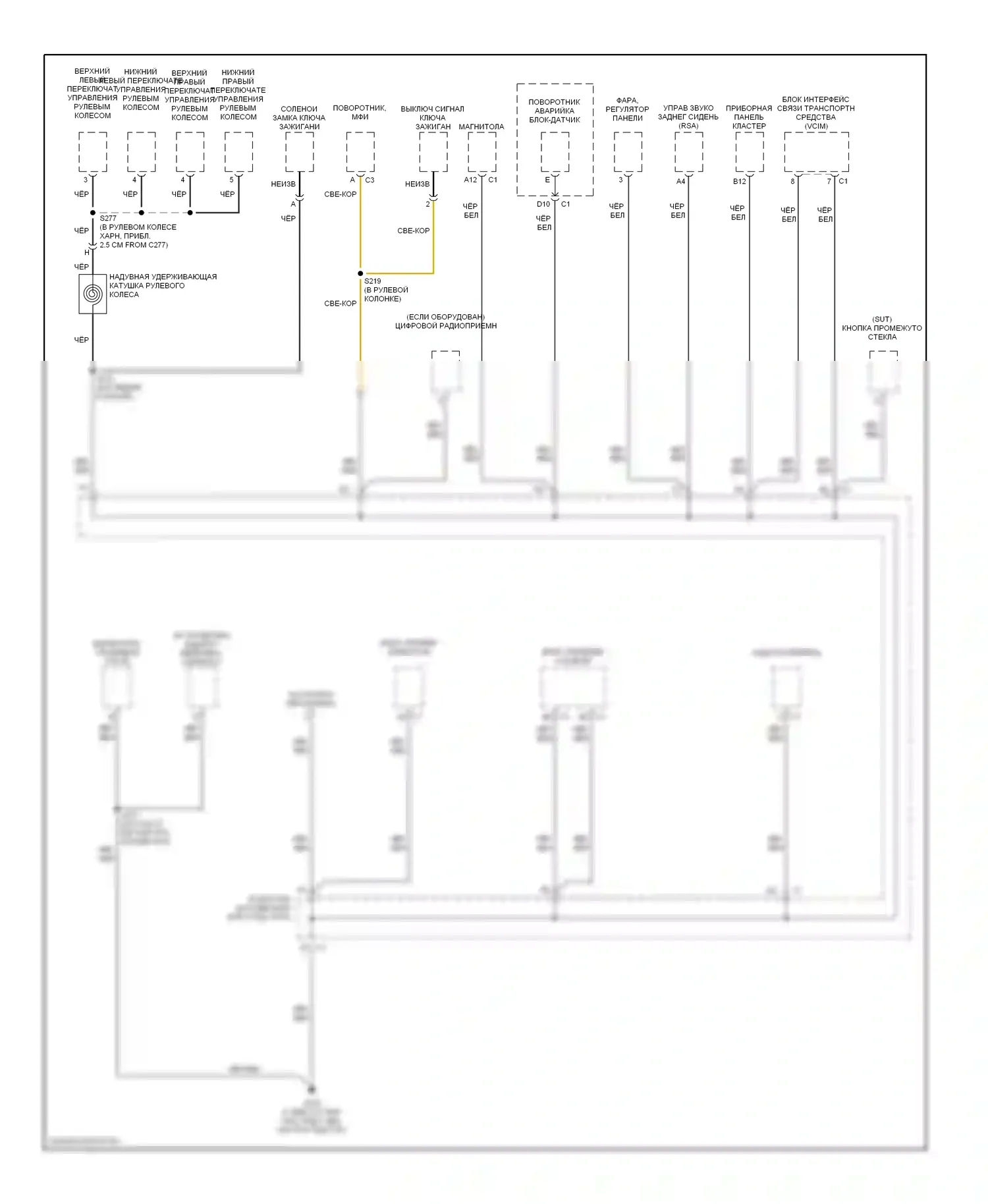 H2 Hummer I (2002-2007): Электросхема точек подключения масс (4 из 5) 