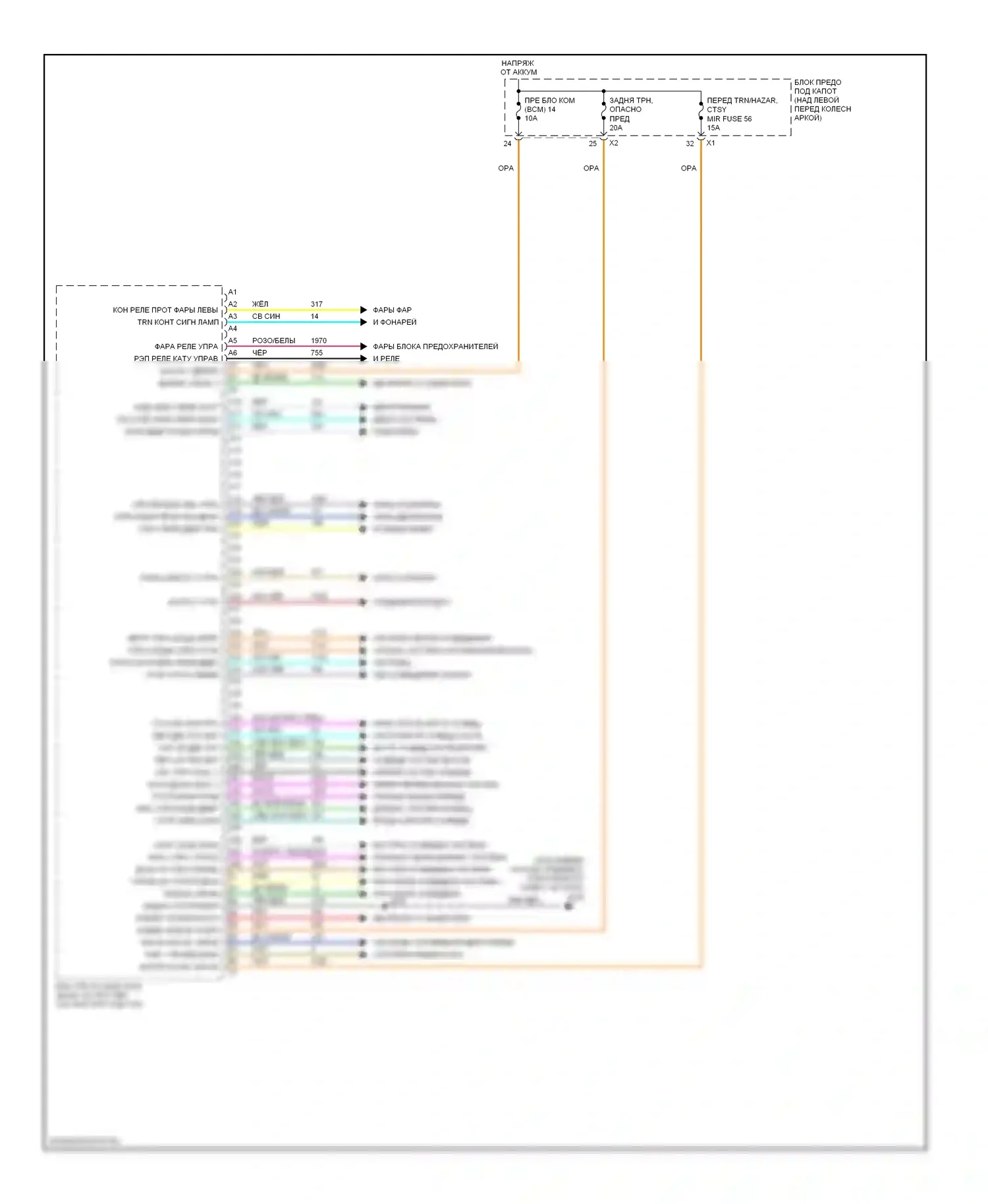 H3 Hummer I (2005-2010): Электросхема блоков управления кузовом (1 из 2) 