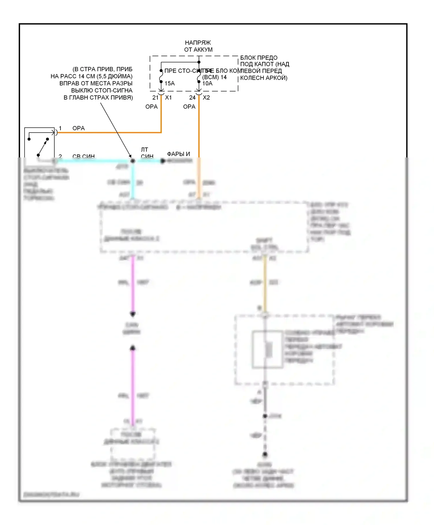 H3 Hummer I (2005-2010): Электросхема блокировки селектора 