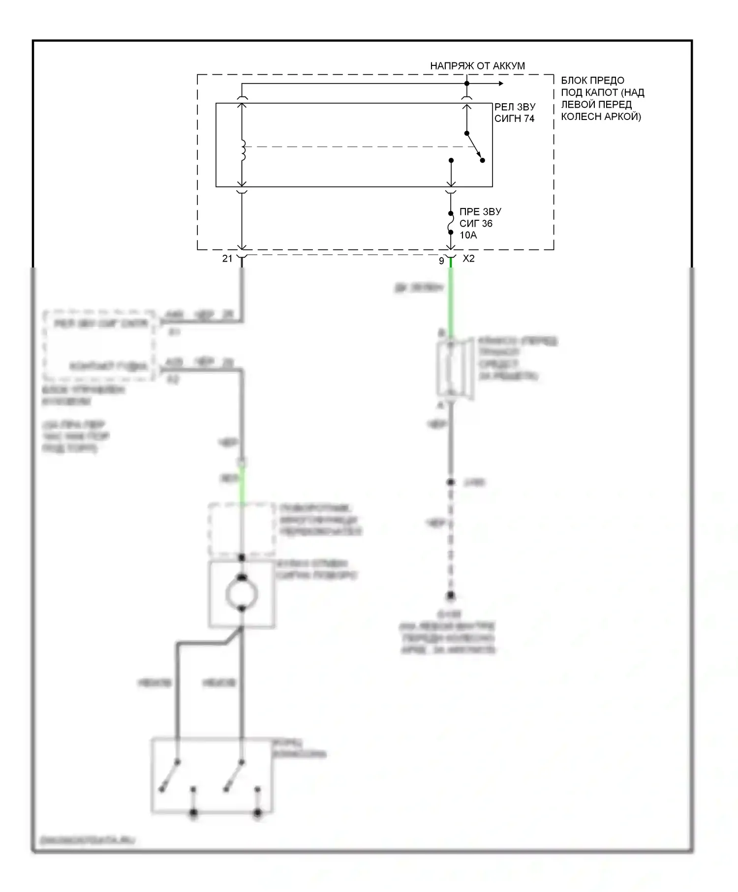 H3 Hummer I (2005-2010): Электросхема клаксона 