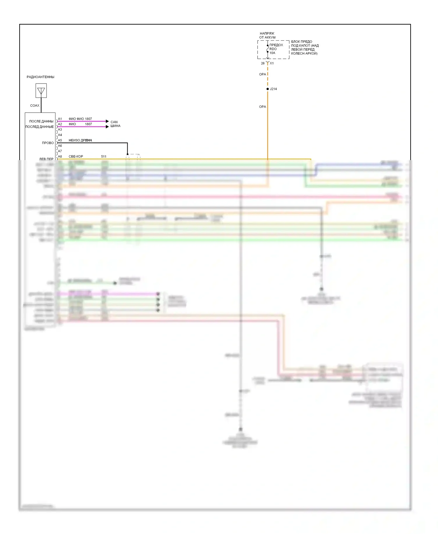 H3 Hummer I (2005-2010): Электросхема радиосистемы премиум-класса (1 из 2) 
