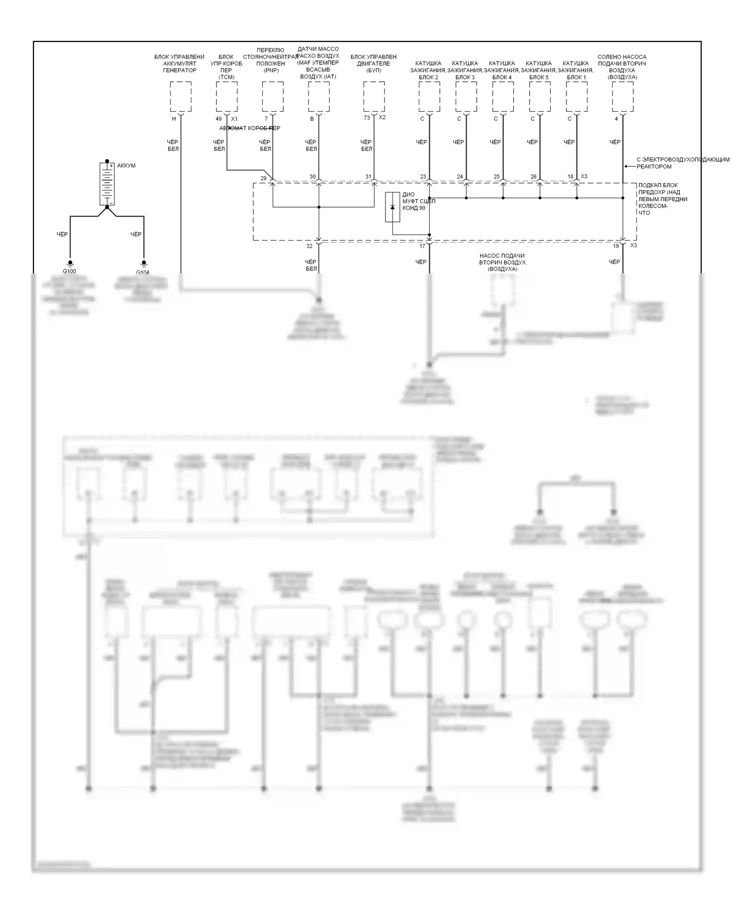 H3 Hummer I (2005-2010): Электросхема точек подключения масс (1 из 3) 