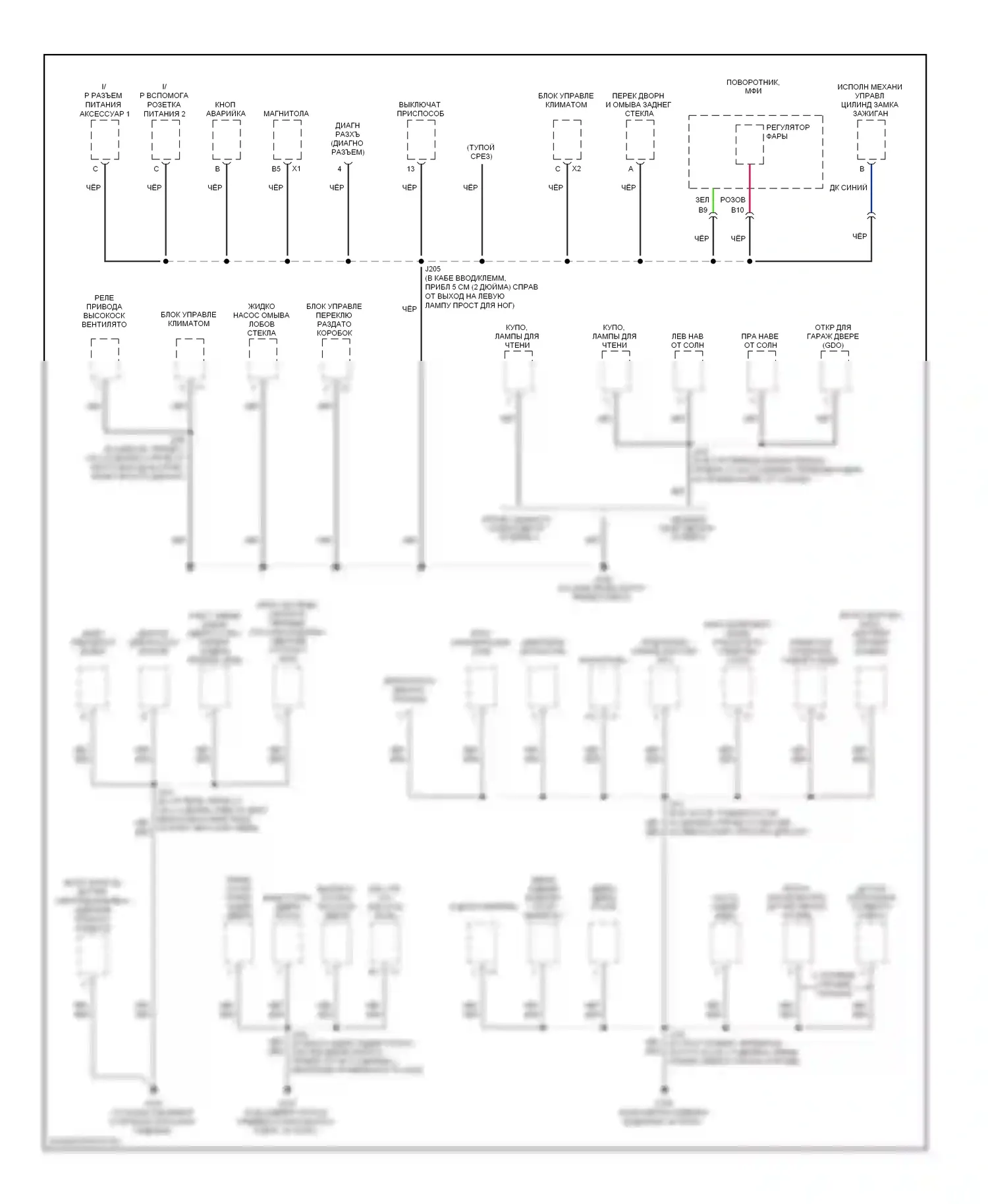 H3 Hummer I (2005-2010): Электросхема точек подключения масс (3 из 3) 