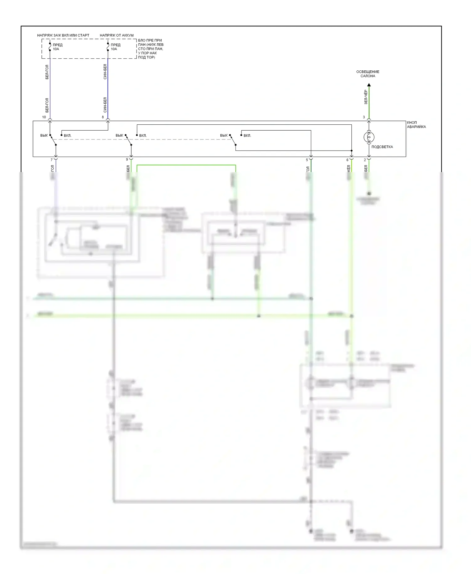 Accent Hyundai I (1994-2000): Электросхема фар и фонарей (2 из 2) 