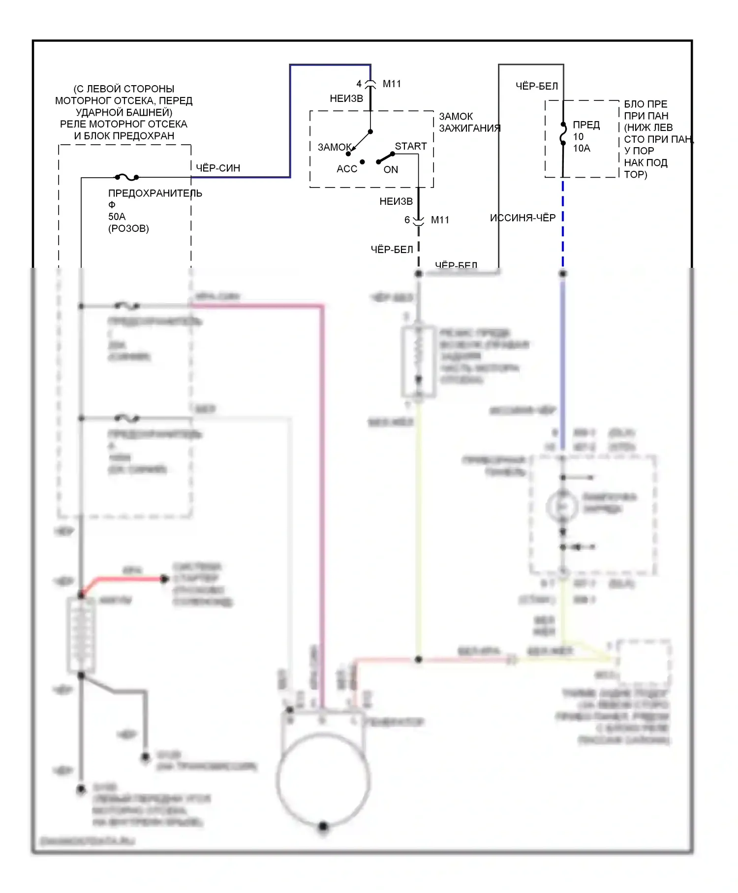 Accent Hyundai I (1994-2000): Электросхема генератора 