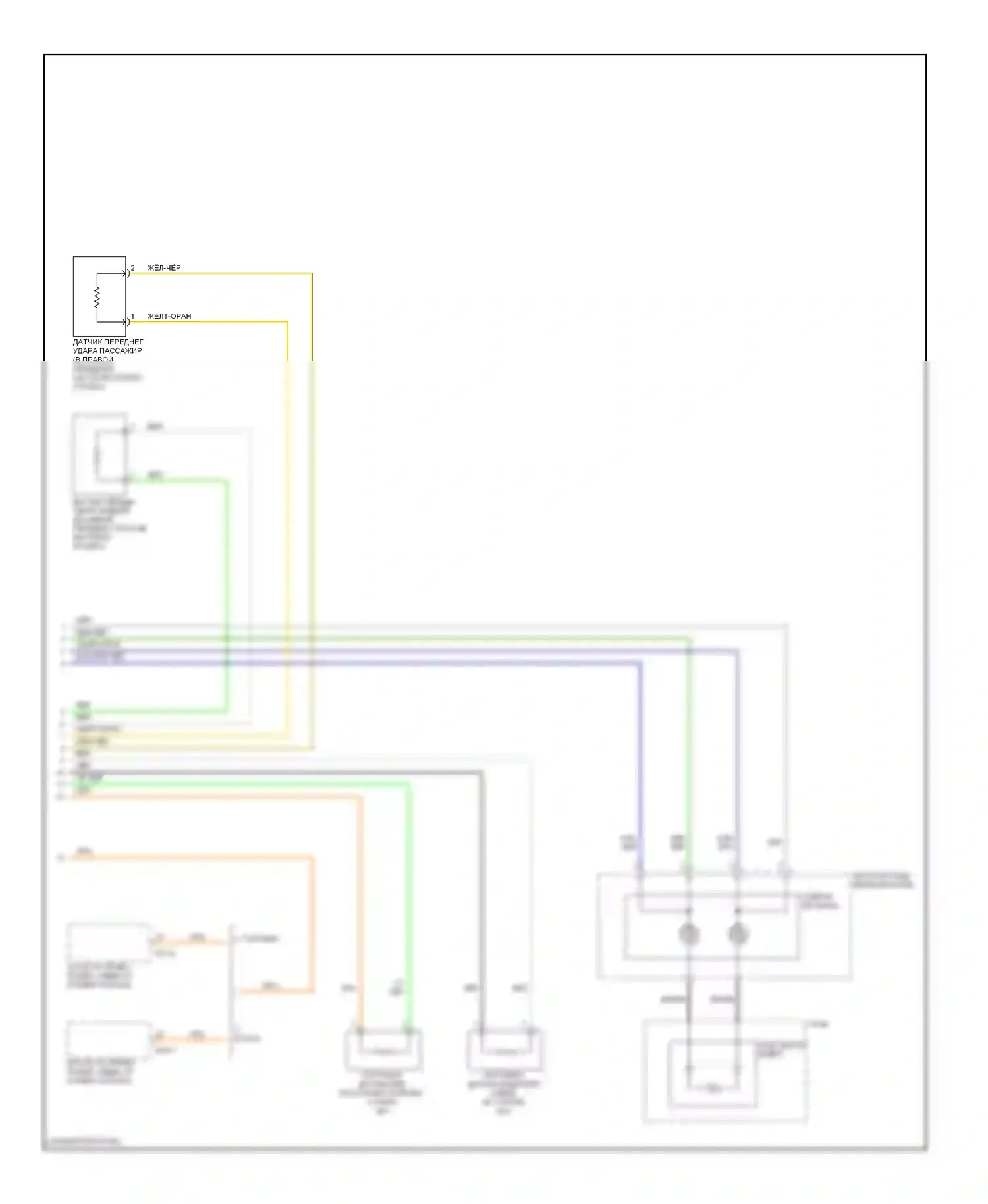 Accent Hyundai II рестайлинг (2002-2005): Электросхема подушек безопасности, двухступенчатая (2 из 2) 