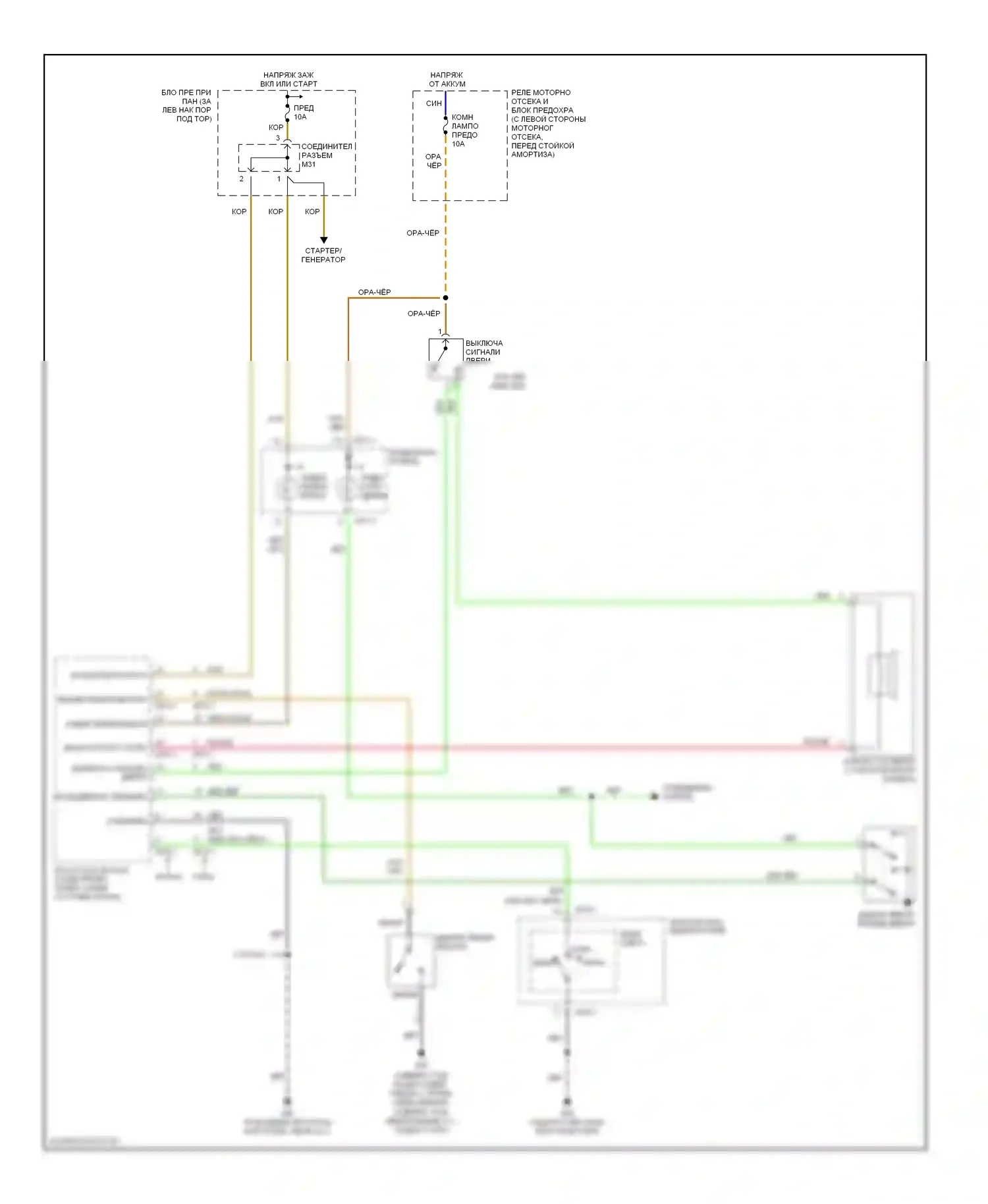Accent Hyundai II рестайлинг (2002-2005): Электросхема помощников водителя 