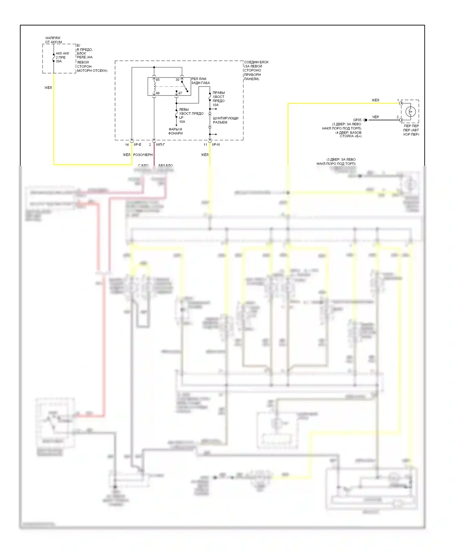 Accent Hyundai II (1999-2012): Электросхема подсветки приборной панели 