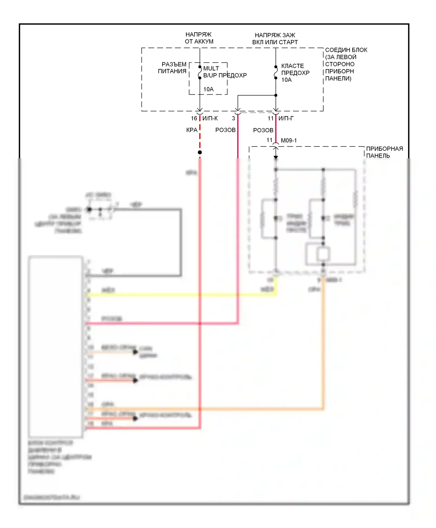 Accent Hyundai II (1999-2012): Электросхема контроля давления в шинах 