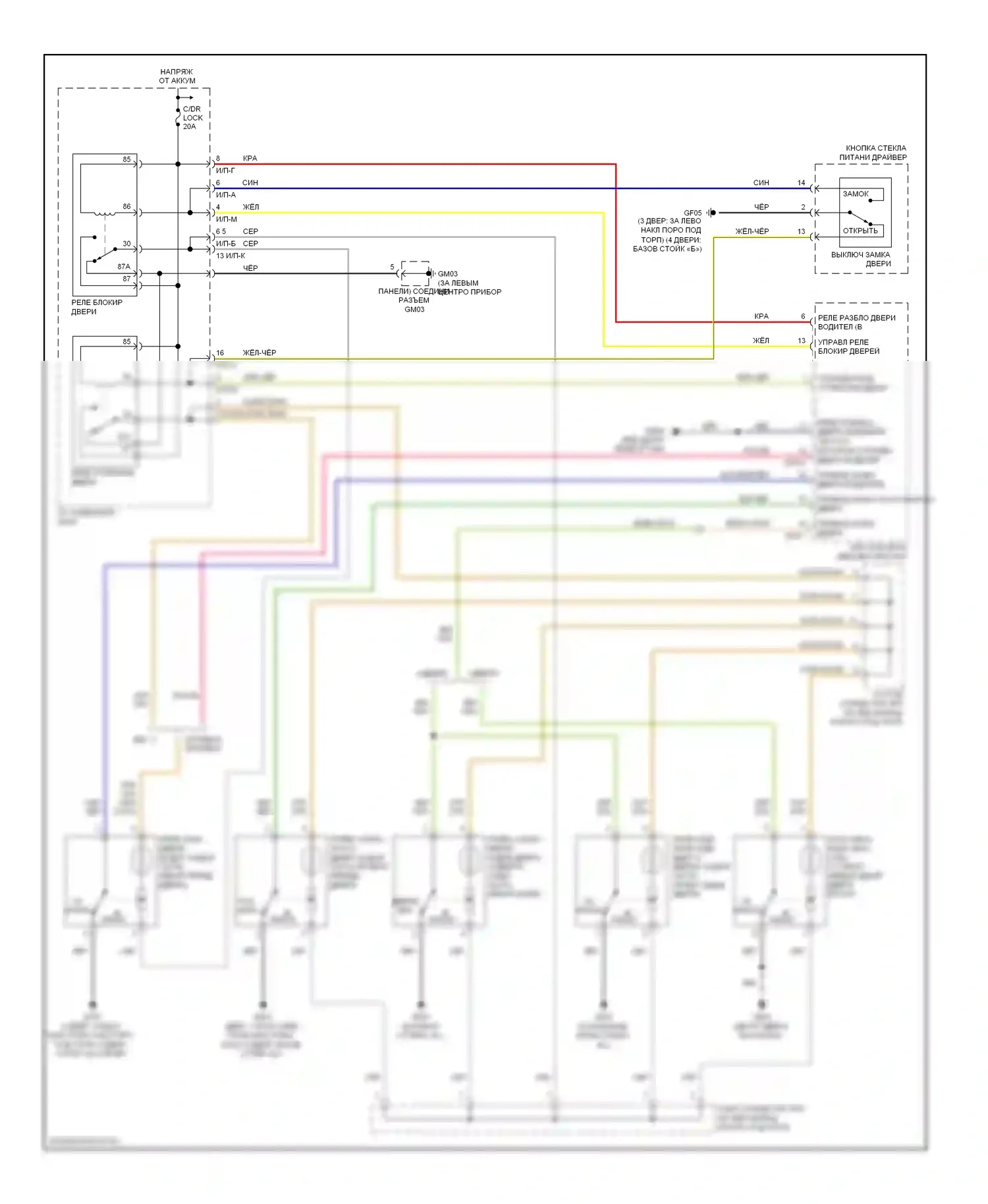 Accent Hyundai II (1999-2012): Электросхема защиты от взлома 
