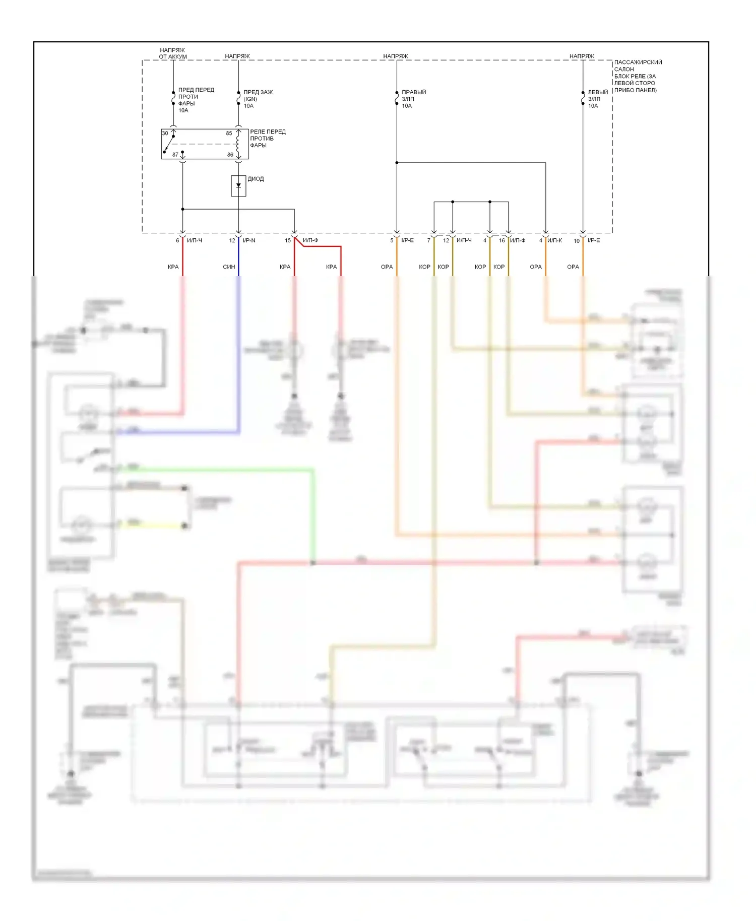 Accent Hyundai III (2006-2011): Электросхема фар, без дрели 