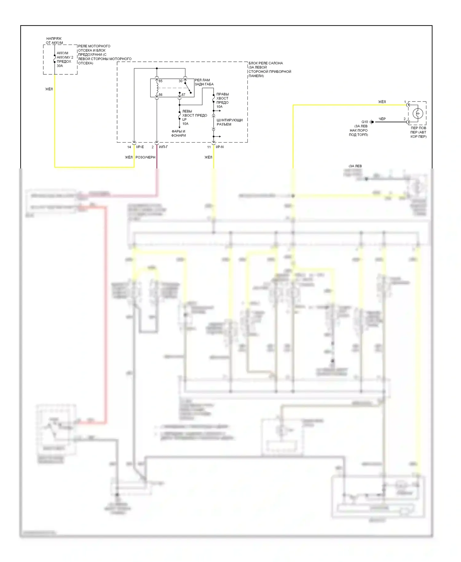 Accent Hyundai III (2006-2011): Электросхема подсветки приборной панели 