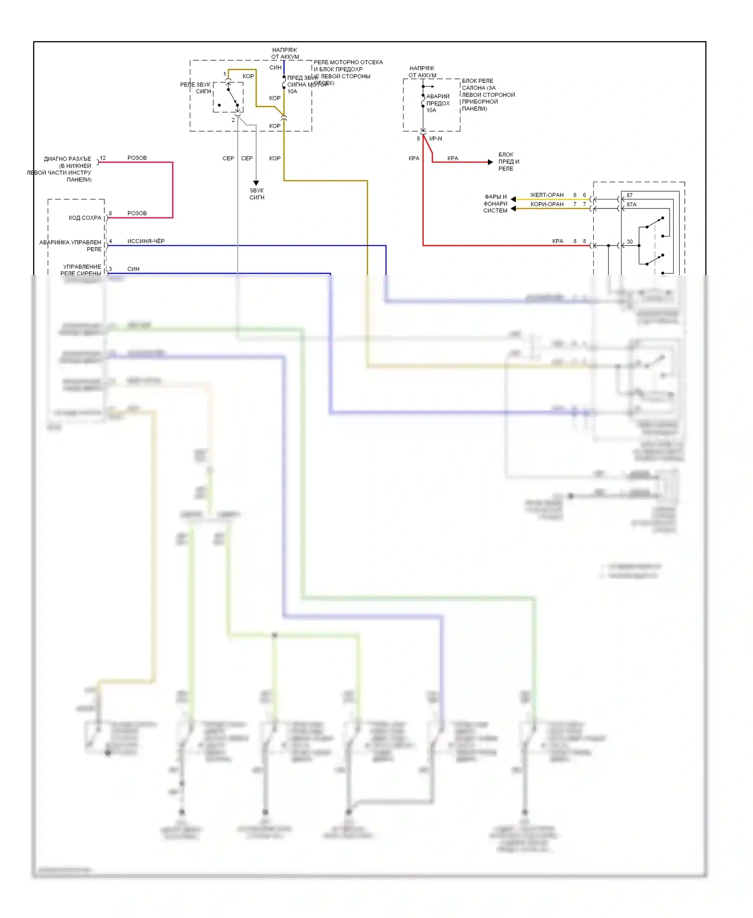 Accent Hyundai III (2006-2011): Электросхема защиты от взлома 
