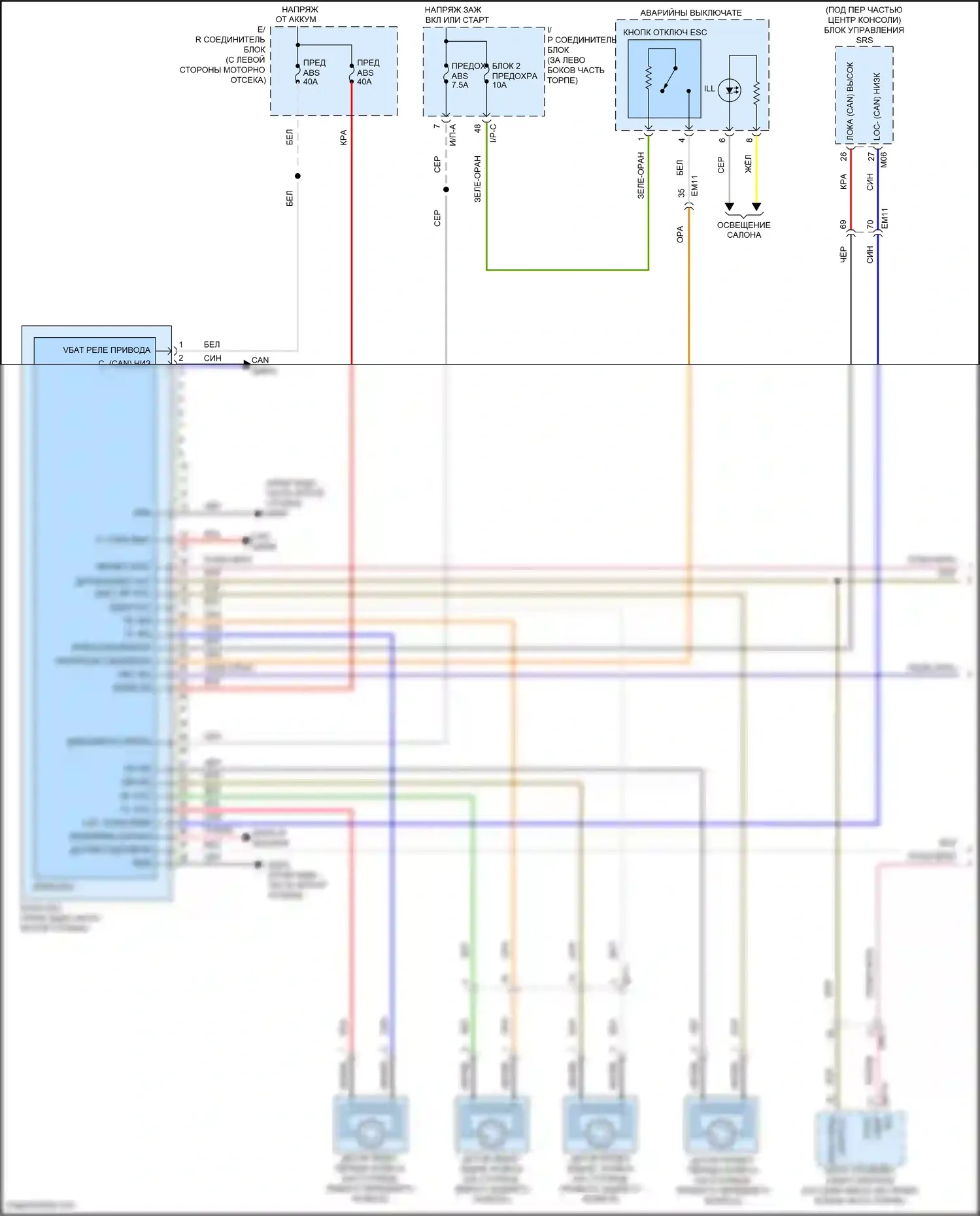 Accent Hyundai V рестайлинг (2020-2024): Антиблокировочная система abs электросхема (1 из 2) 