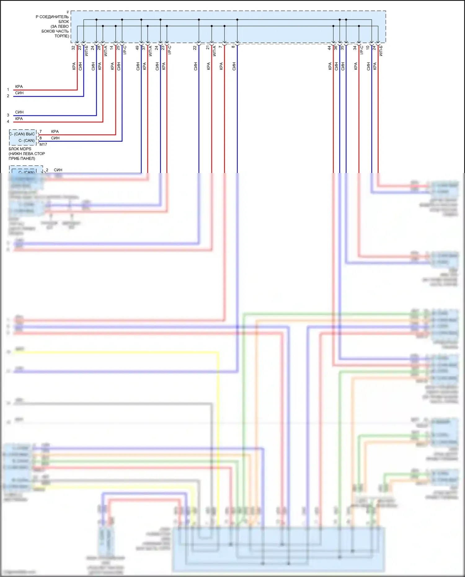 Accent Hyundai V рестайлинг (2020-2024): Can шина электросхема (2 из 2) 