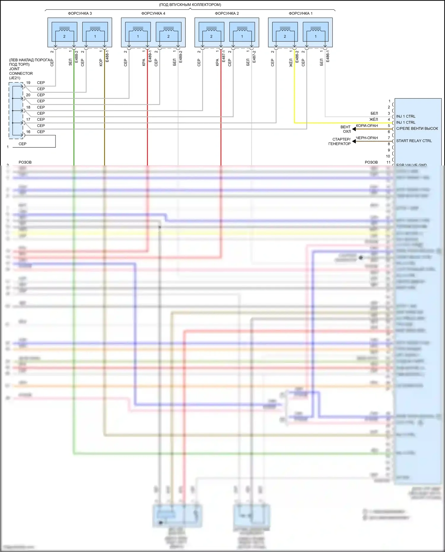 Accent Hyundai V рестайлинг (2020-2024): Электросхема двигателя 1.6l, ручной коробки передач (6 из 6) 
