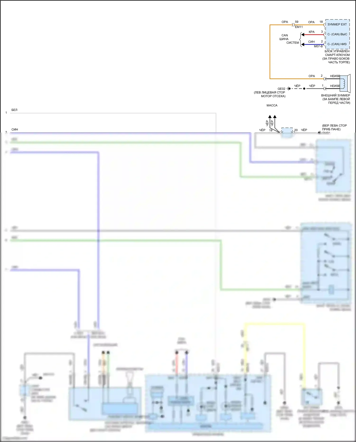Accent Hyundai V рестайлинг (2020-2024): Электросхема звонка (2 из 2) 