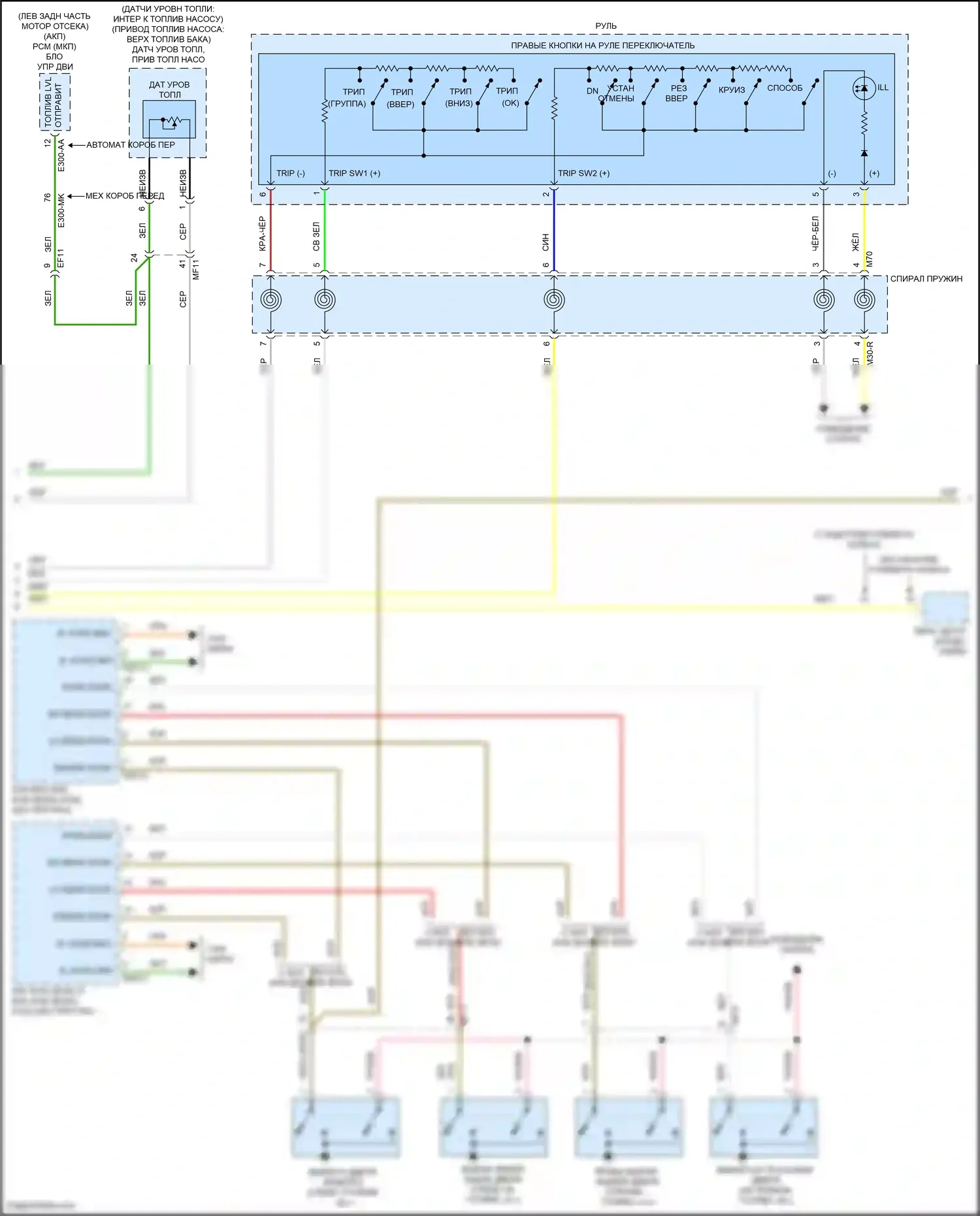 Accent Hyundai V рестайлинг (2020-2024): Электросхема приборной панели (2 из 3) 