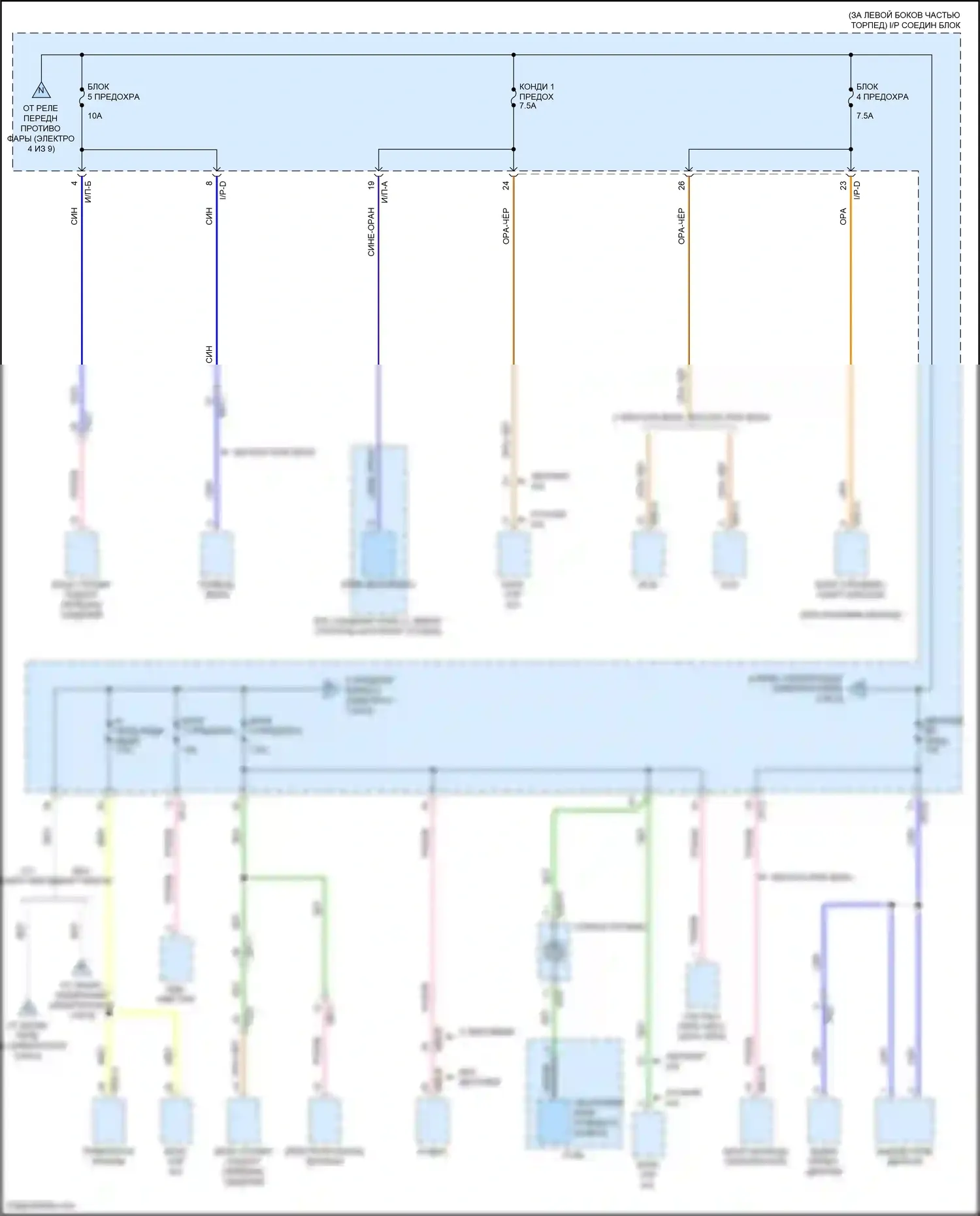 Accent Hyundai V (2017-2023): Электросхема блока предохранителей реле (6 из 9) 