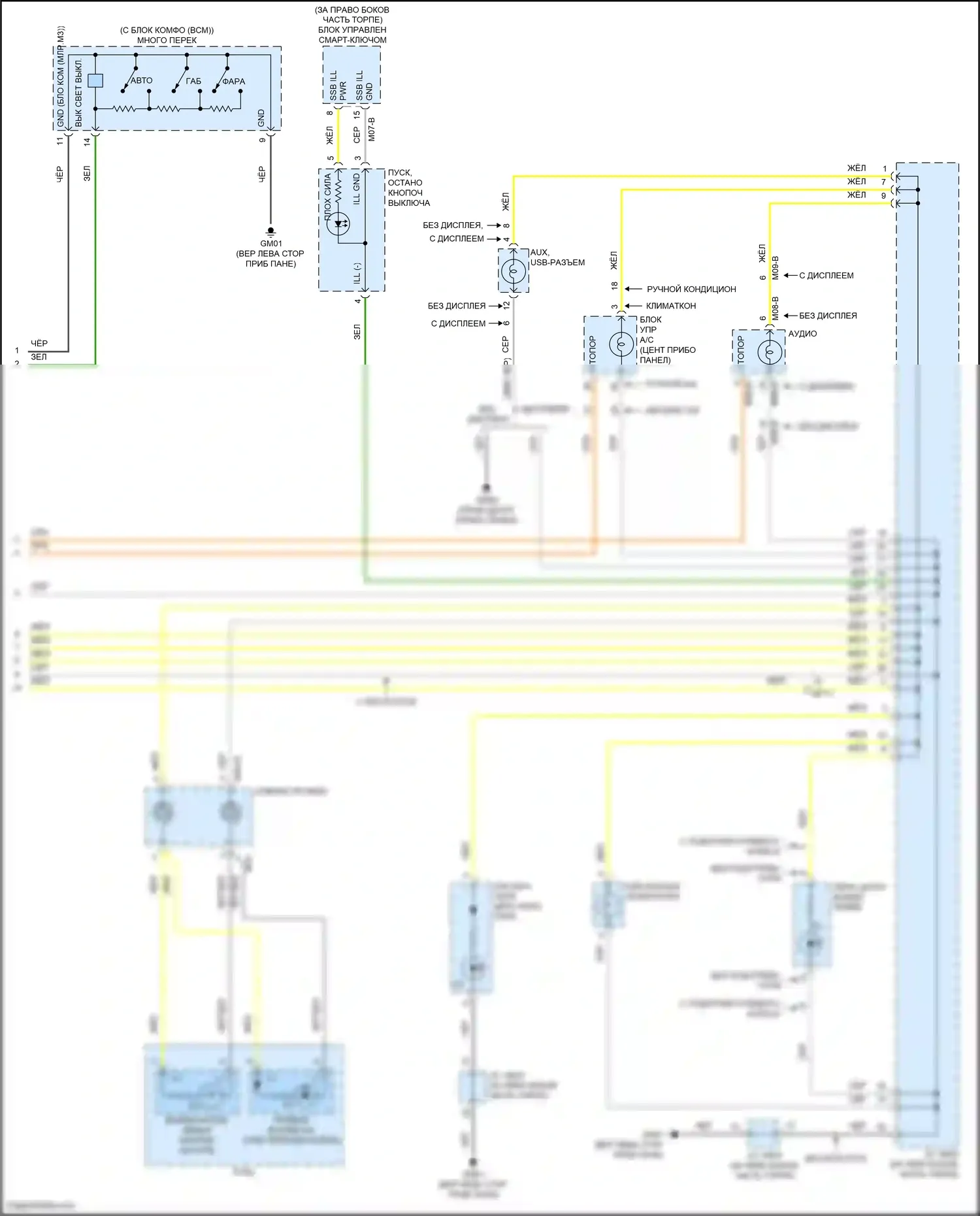 Accent Hyundai V (2017-2023): Электросхема подсветки приборной панели (2 из 2) 