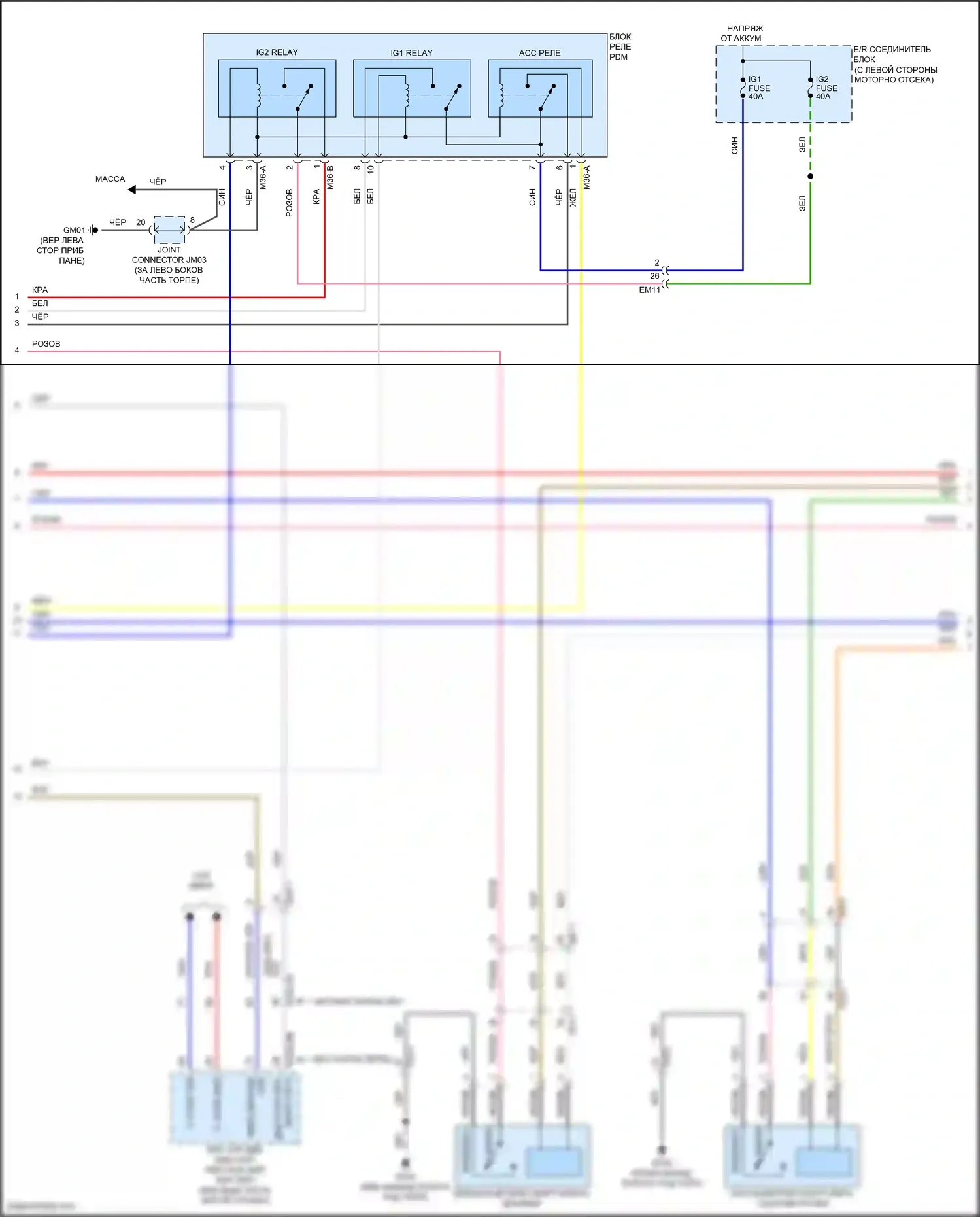 Accent Hyundai V (2017-2023): Электросхема иммобилайзера, с интеллектуальной системой ключей (2 из 3) 