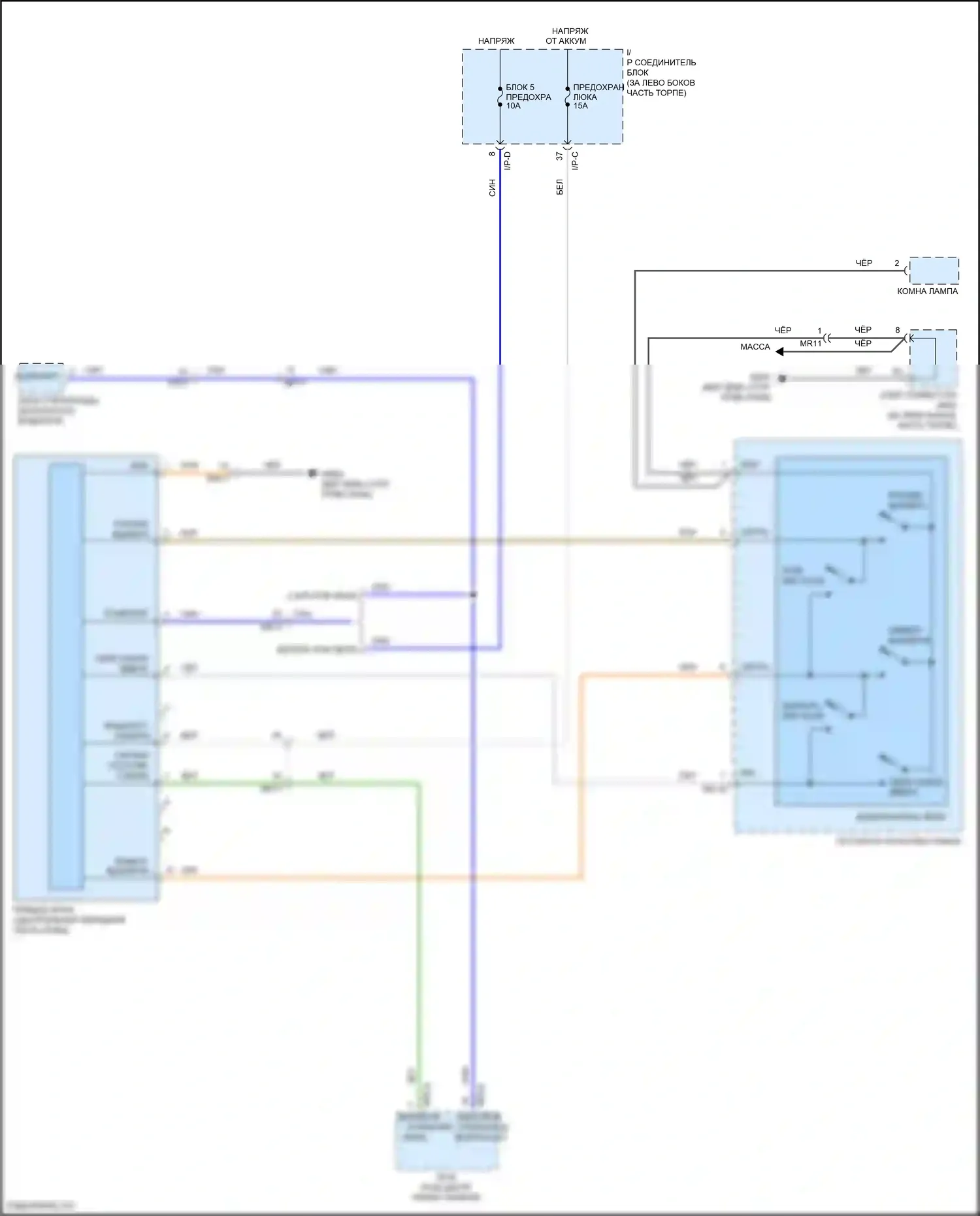 Accent Hyundai V (2017-2023): Электросхема складной крыши/люка 