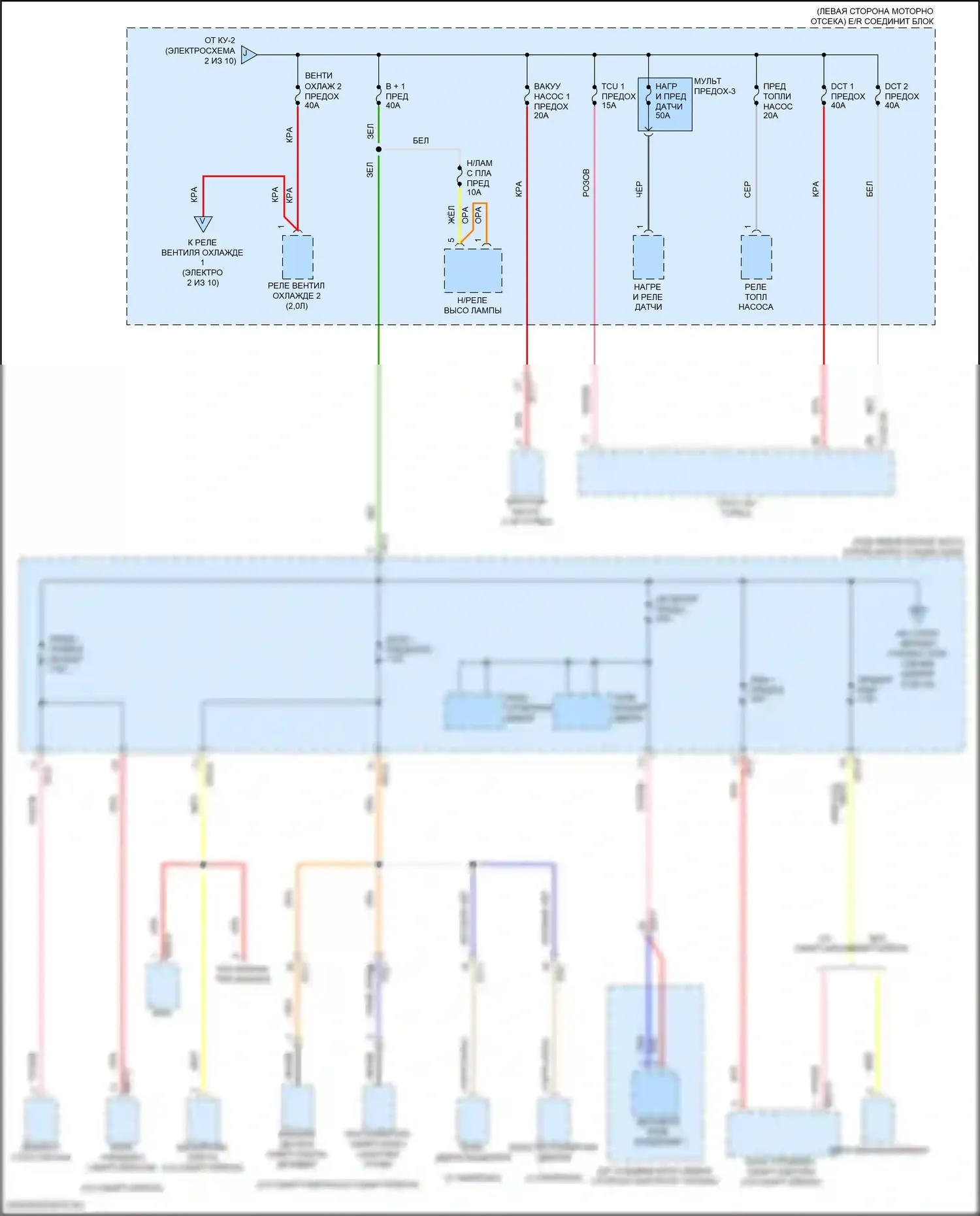 Avante Hyundai VI рестайлинг (2018-2020): Электросхема блока предохранителей реле, ад (7 из 10) 