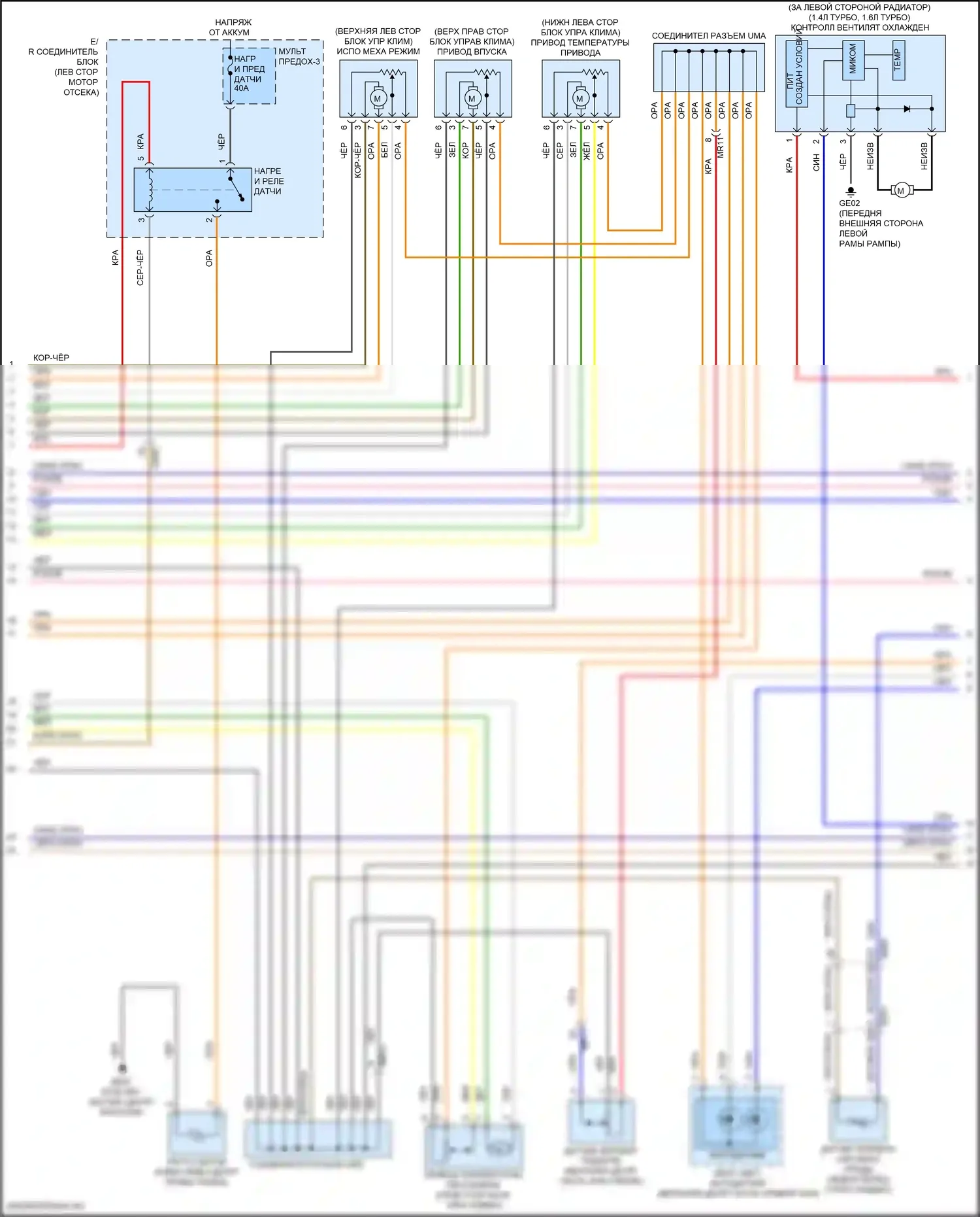 Avante Hyundai VI рестайлинг (2018-2020): Электросхема климат контроля (2 из 3) 