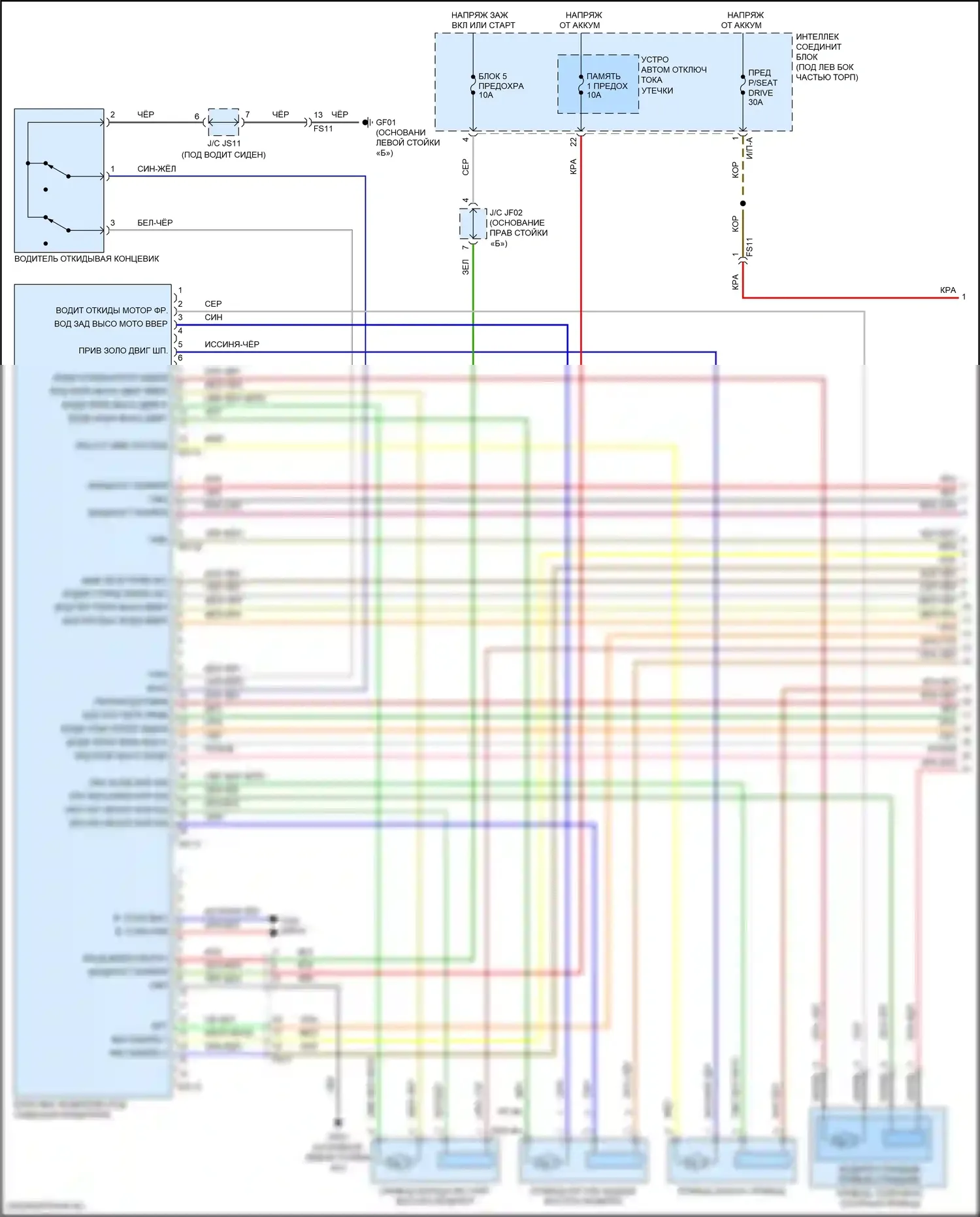 Avante Hyundai VI рестайлинг (2018-2020): Электросхема сиденья памяти водителя (1 из 2) 