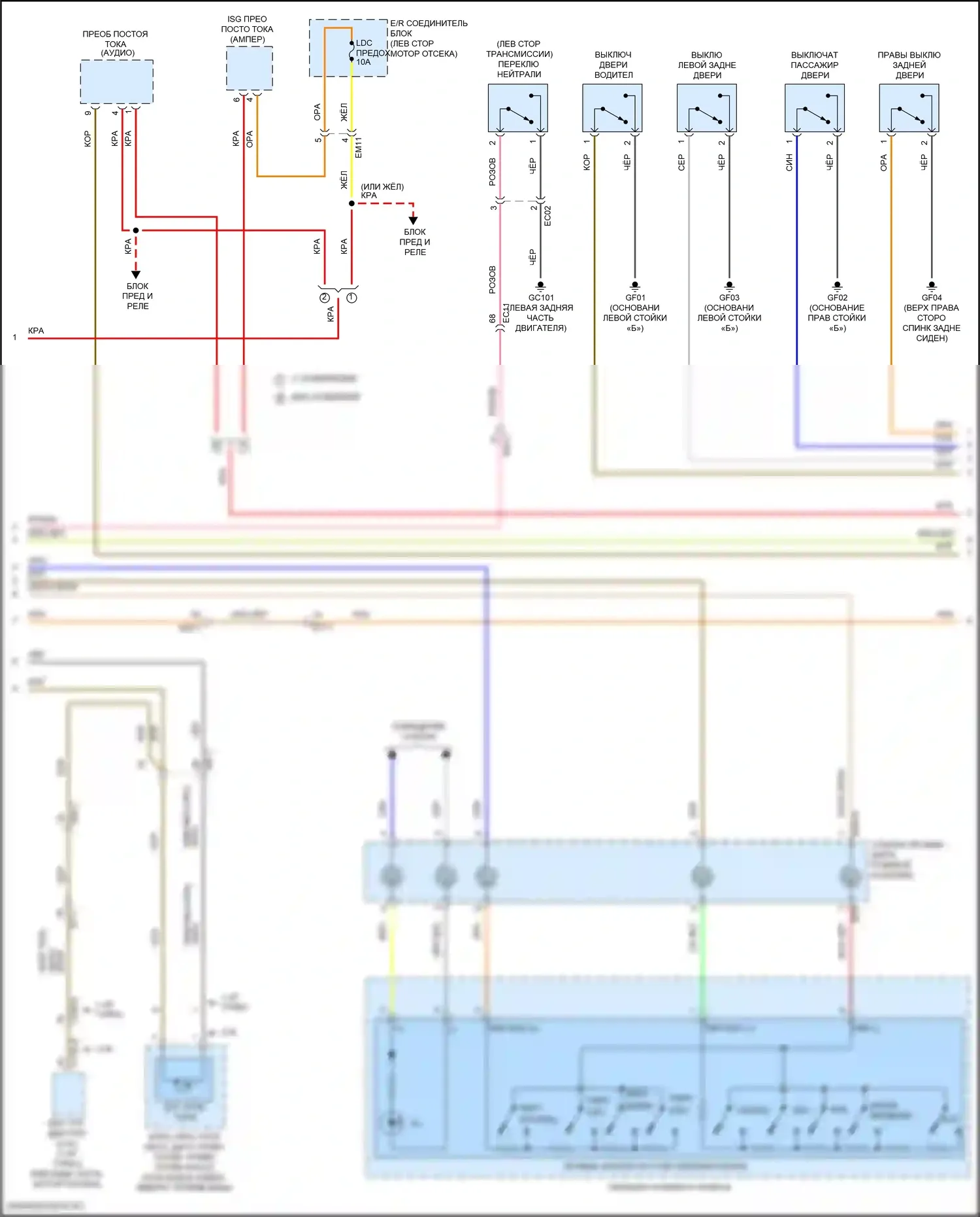 Avante Hyundai VI рестайлинг (2018-2020): Электросхема приборной панели, ада с наблюдением (2 из 4) 