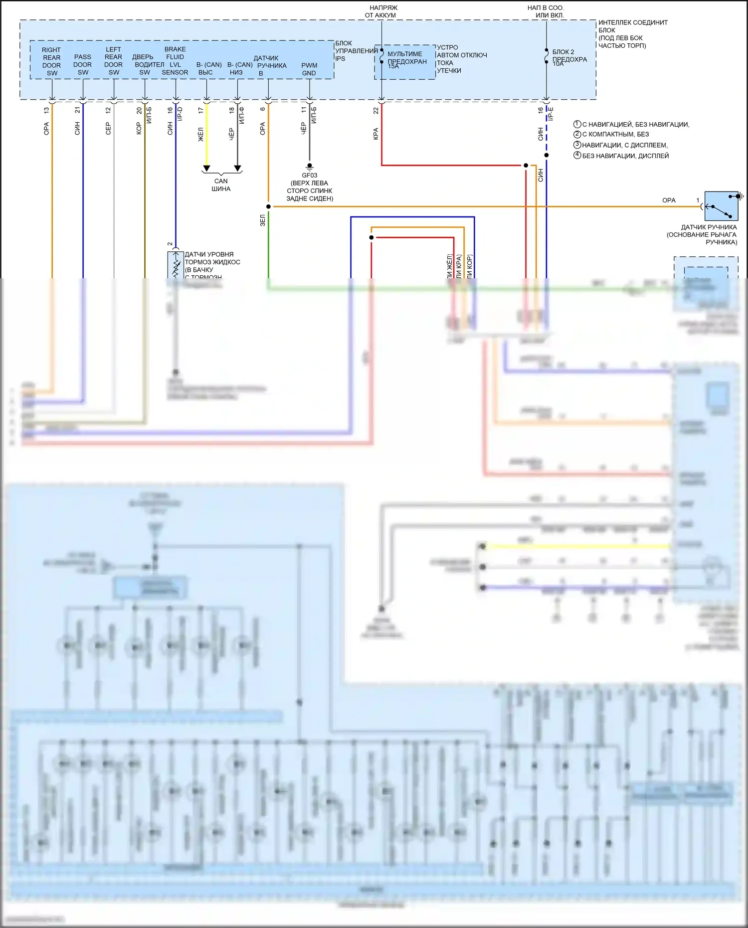 Avante Hyundai VI рестайлинг (2018-2020): Электросхема приборной панели, ада с обычной панелью (3 из 3) 