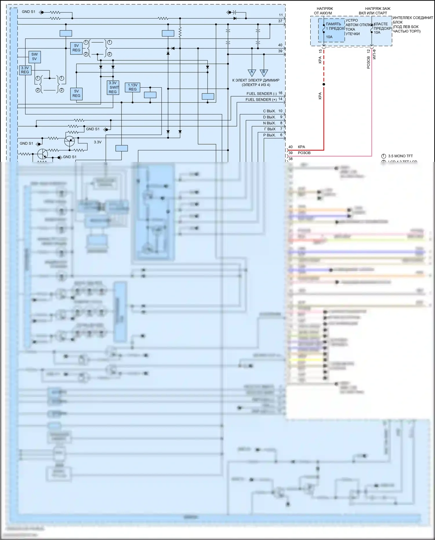 Avante Hyundai VI рестайлинг (2018-2020): Электросхема приборной панели, реклама с наблюдением (1 из 4) 