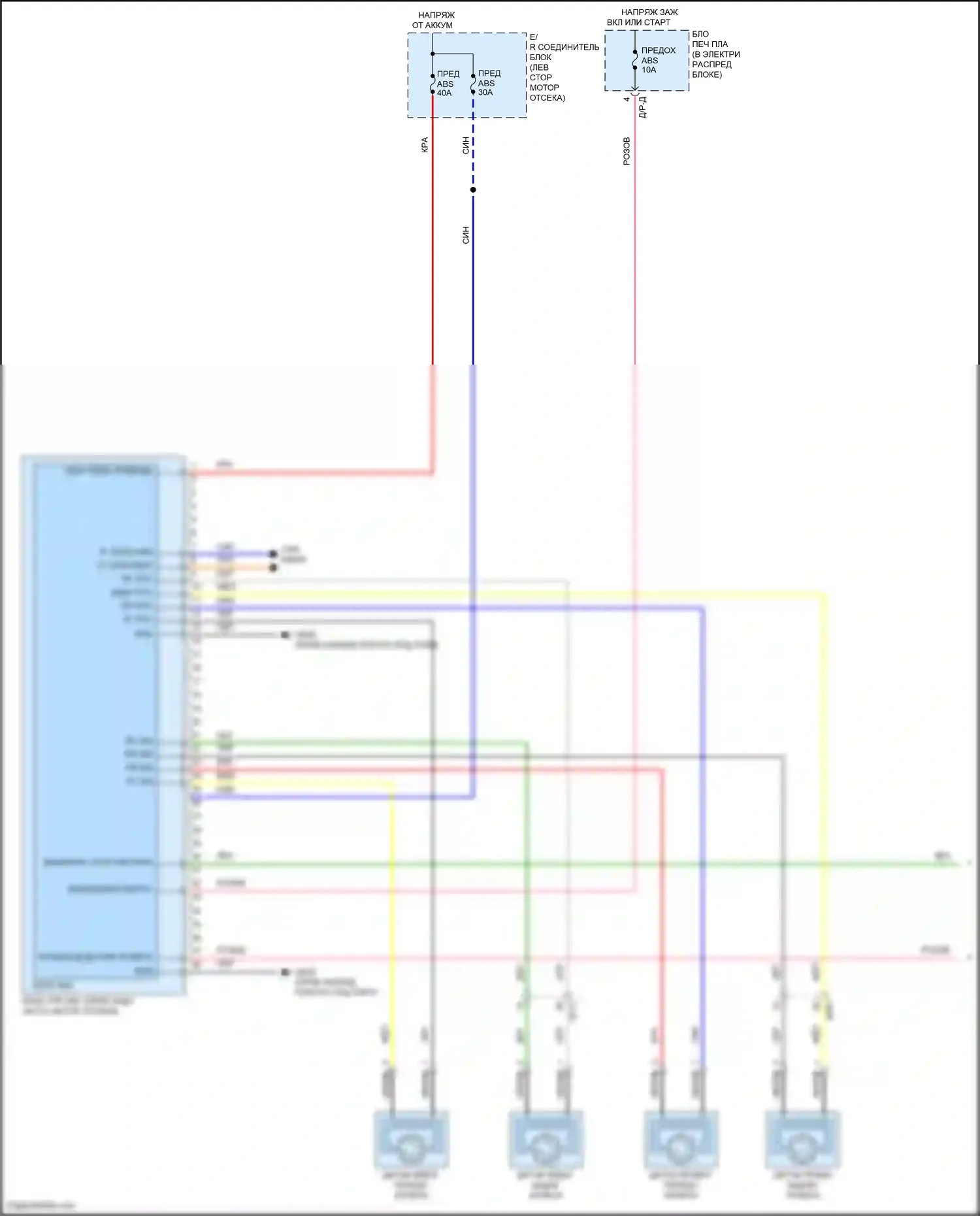 Avante Hyundai VII (2020-2024): Антиблокировочная система abs электросхема, за исключением гибридной без esc (1 из 2) 