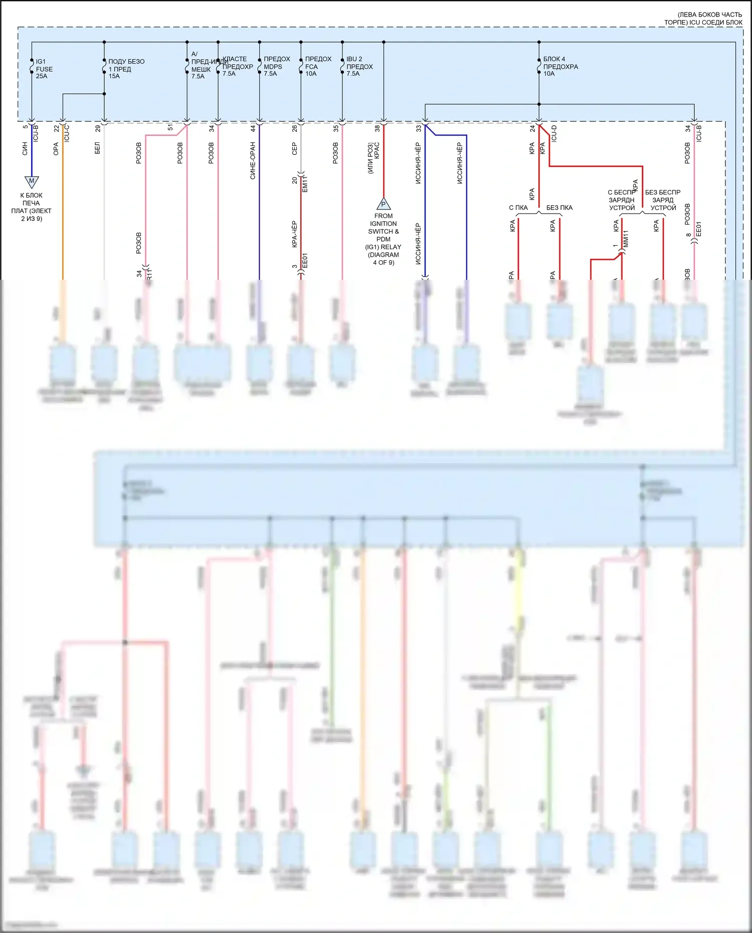 Avante Hyundai VII (2020-2024): Электросхема блока предохранителей реле, гибридного (3 из 9) 