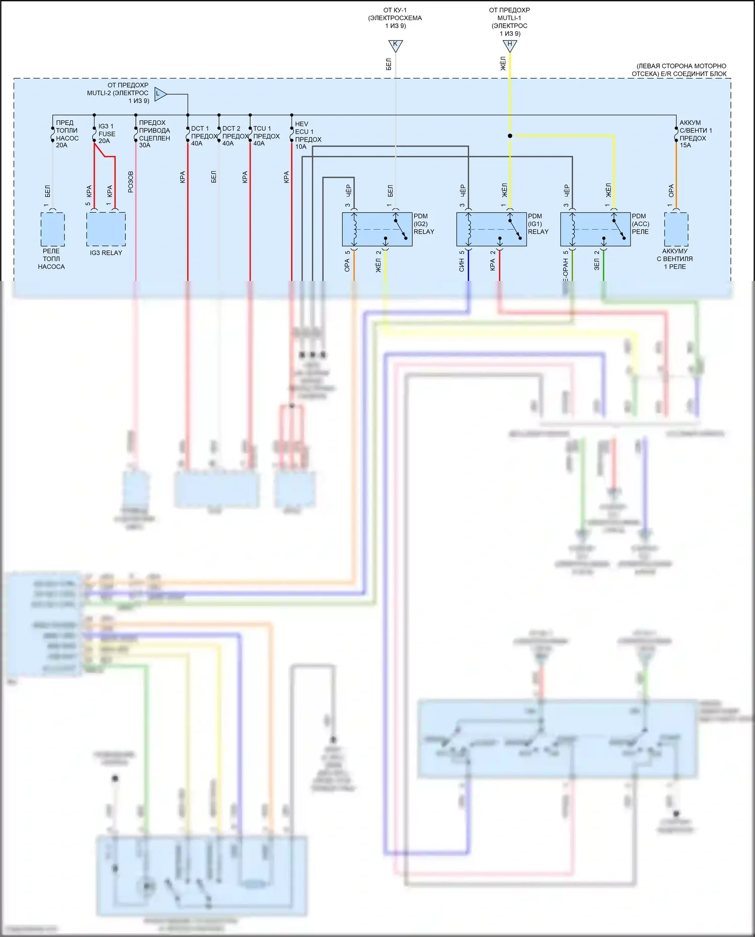 Avante Hyundai VII (2020-2024): Электросхема блока предохранителей реле, гибридного (4 из 9) 