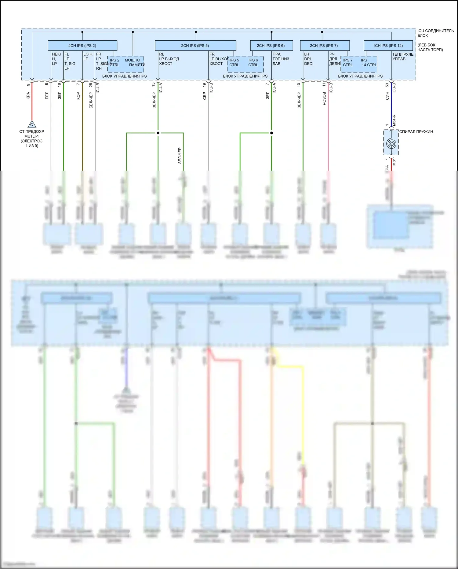 Avante Hyundai VII (2020-2024): Электросхема блока предохранителей реле, гибридного (8 из 9) 