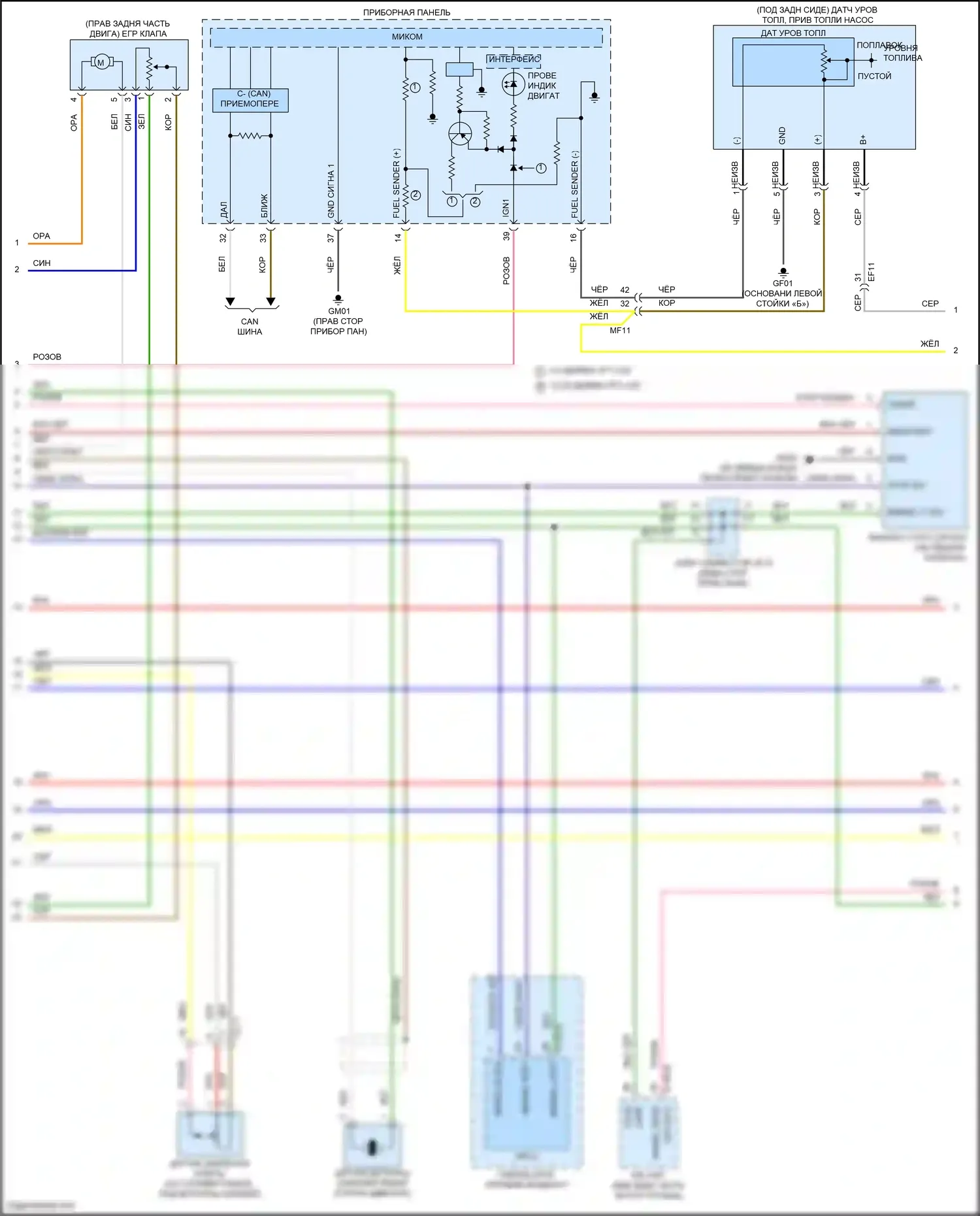 Avante Hyundai VII (2020-2024): Электросхема двигателя 1.6l гибрид, электросхема управления mfi (2 из 5) 