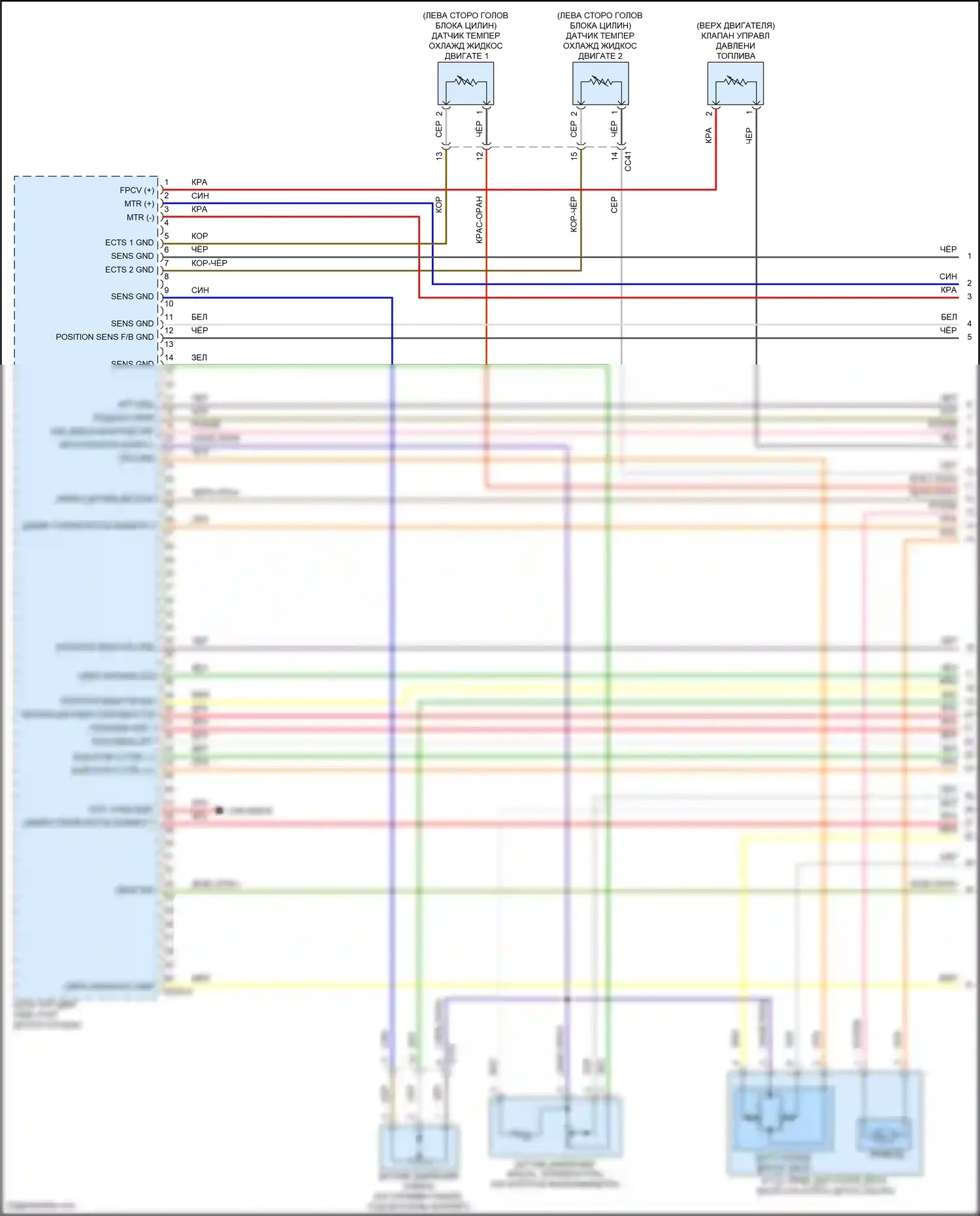 Avante Hyundai VII (2020-2024): Электросхема двигателя 1,6л турбо (1 из 7) 