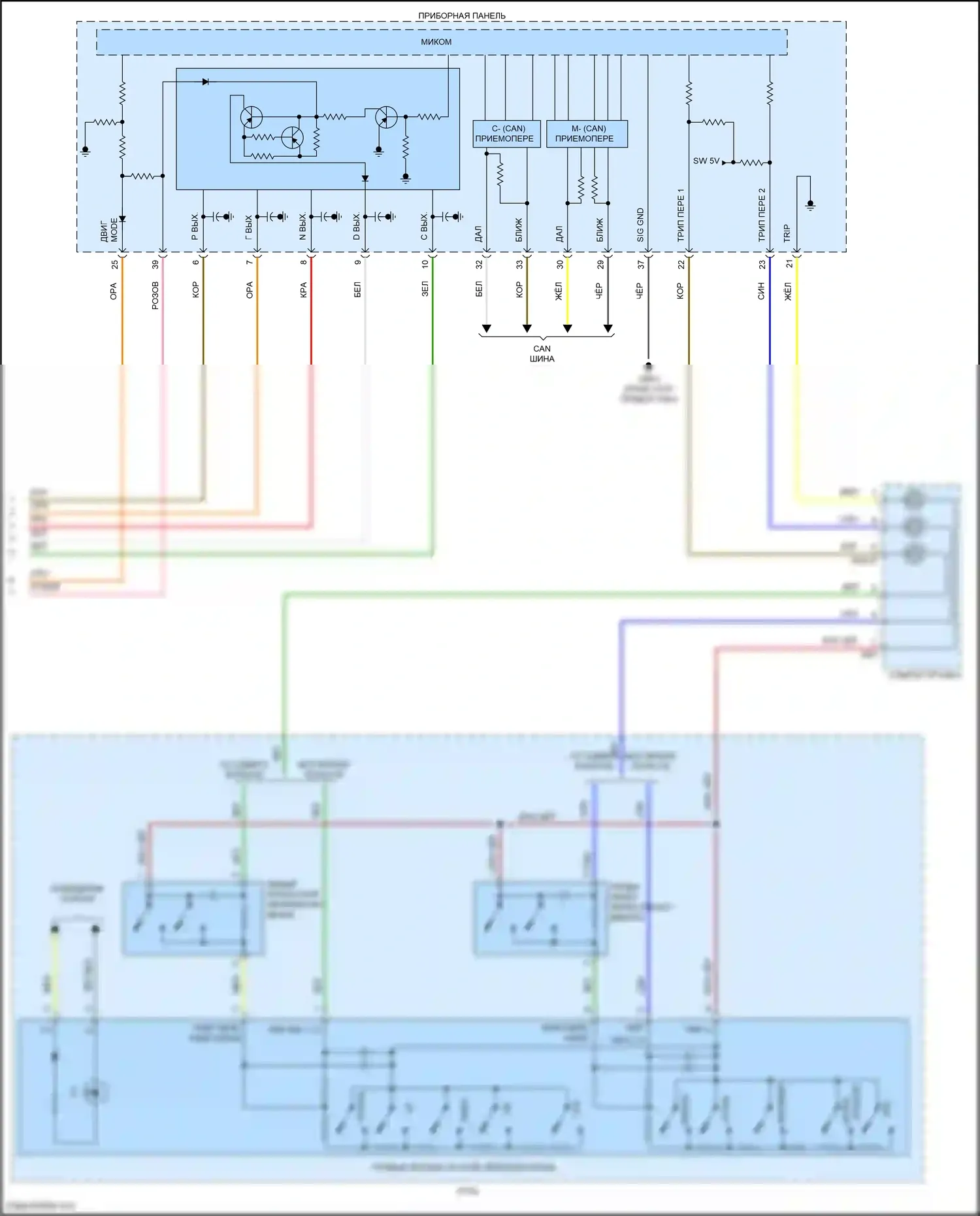 Avante Hyundai VII (2020-2024): 2.0l, электросхема коробки передач (3 из 3) 