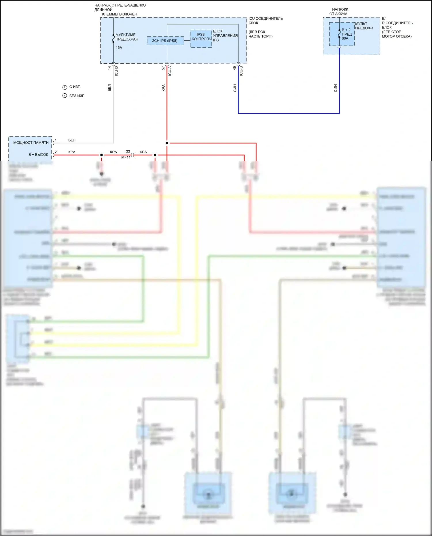 Avante Hyundai VII (2020-2024): Электросхема информационной системы в слепой зоне 